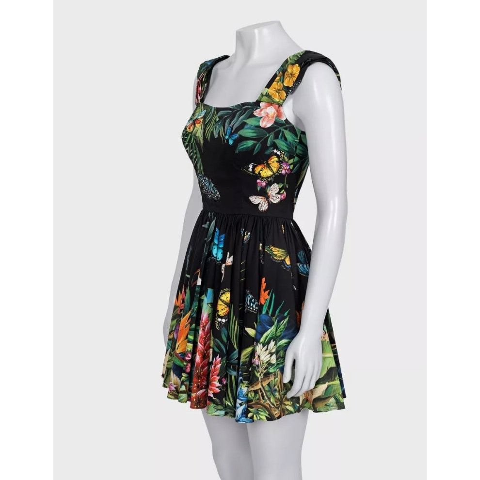 Dolce & Gabbana Dolce & Gabbana Bright Print Cotton Mini Dress IT40/S Size S / US 4 / IT 40 - 2 Thumbnail