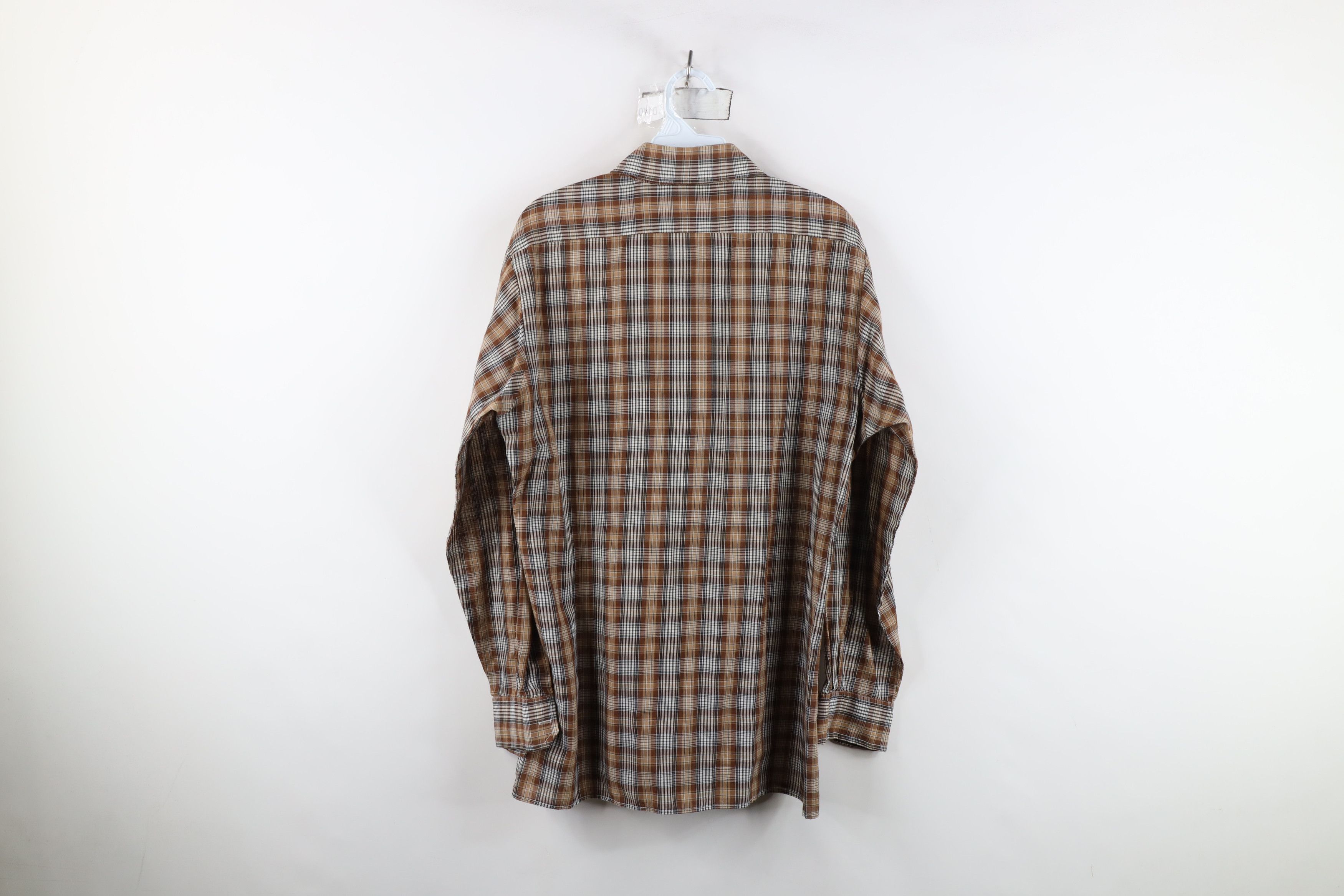 Vintage Vintage 70s Streetwear Collared Button Shirt Brown Plaid Size US M / EU 48-50 / 2 - 9 Thumbnail