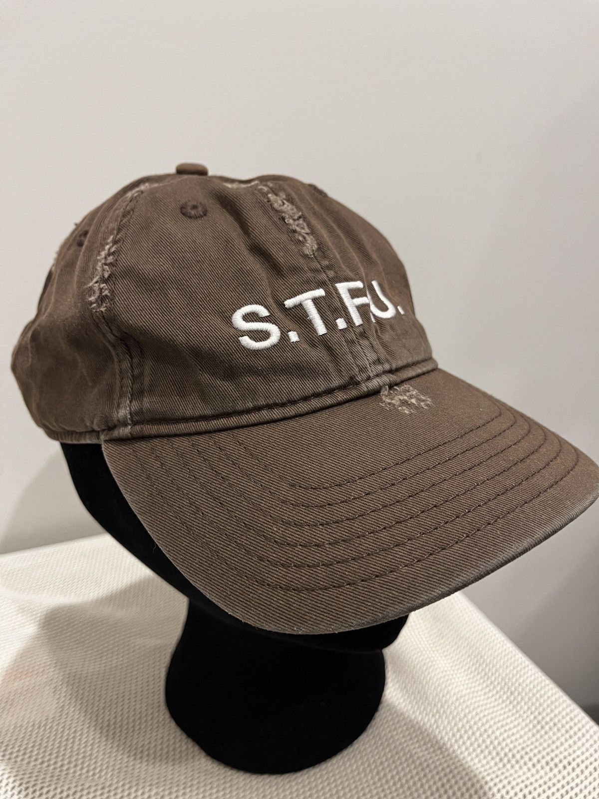 Heron Preston Heron Preston STFU Distressed Hat (unisex) Size ONE SIZE - 5 Thumbnail