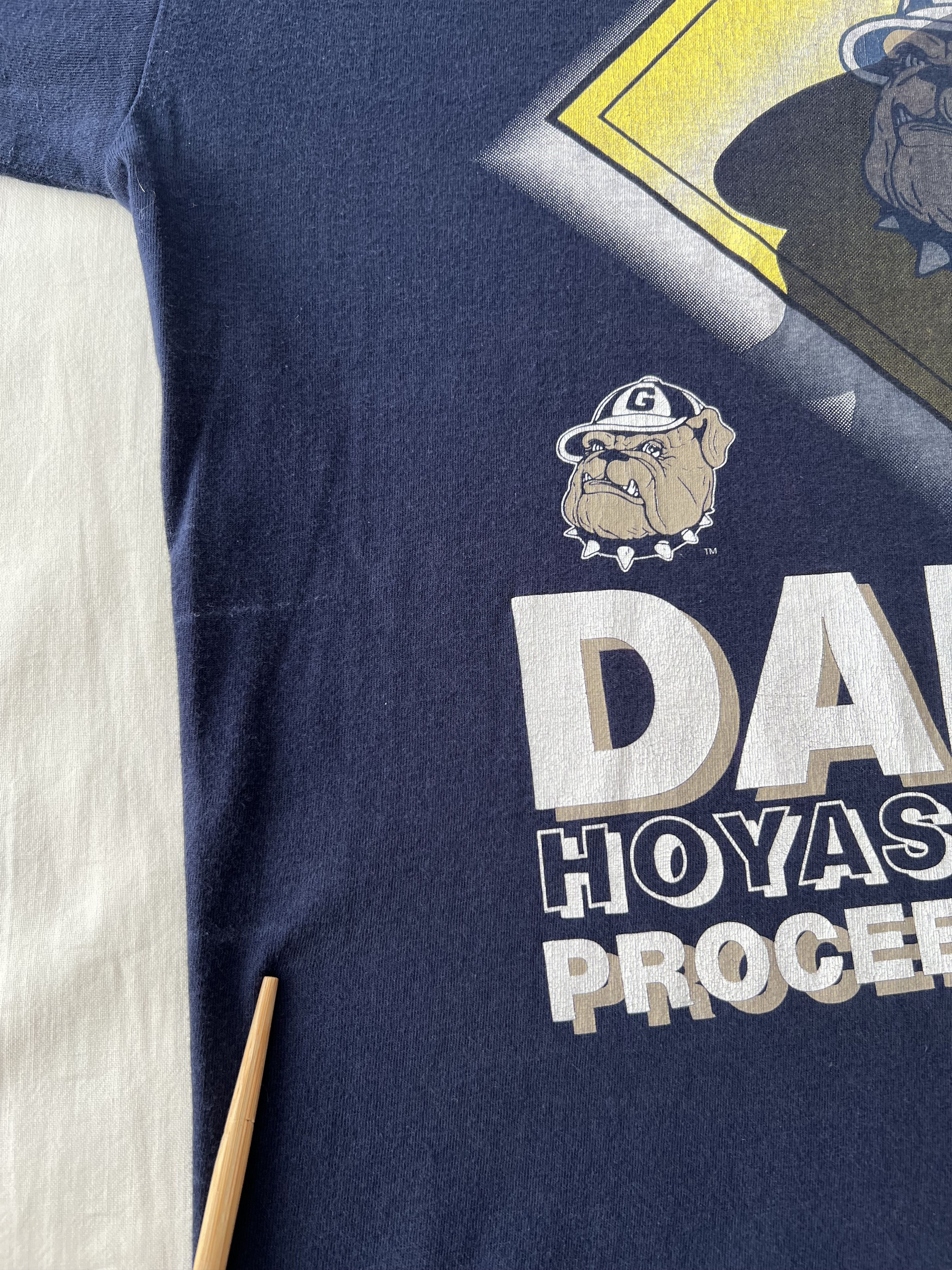 Vintage Vintage 90s Georgetown Hoyas University Nutmeg Navy T-shirt Size US M / EU 48-50 / 2 - 6 Thumbnail