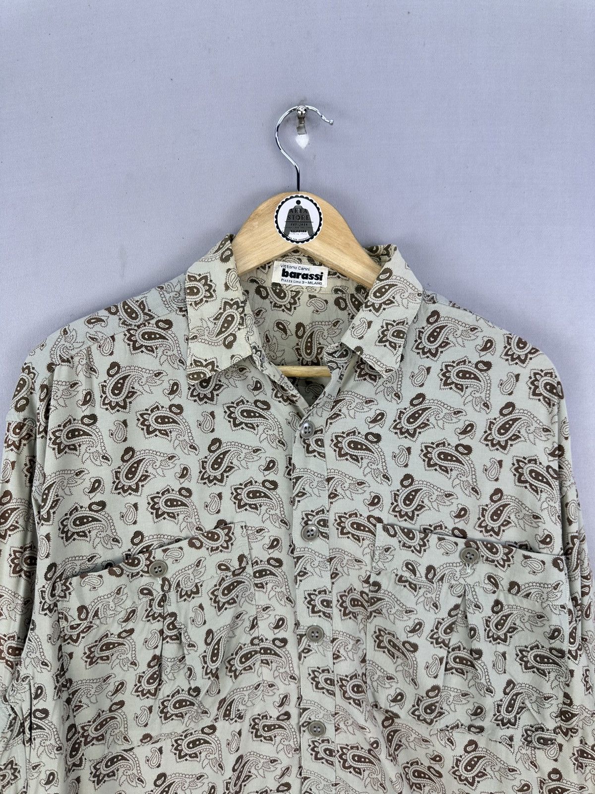 Japanese Brand Vittorio Carini Barassi Rayon Shirt Size US XL / EU 56 / 4 - 7 Thumbnail