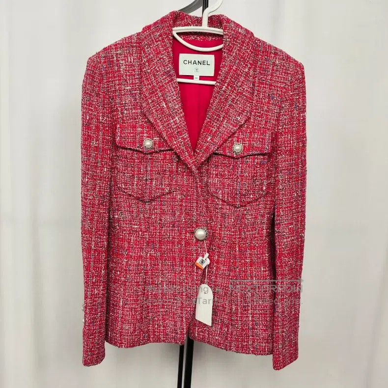 Chanel Chanel Blended tweed coat red colour block Size XS / US 0-2 / IT 36-38 - 1 Thumbnail
