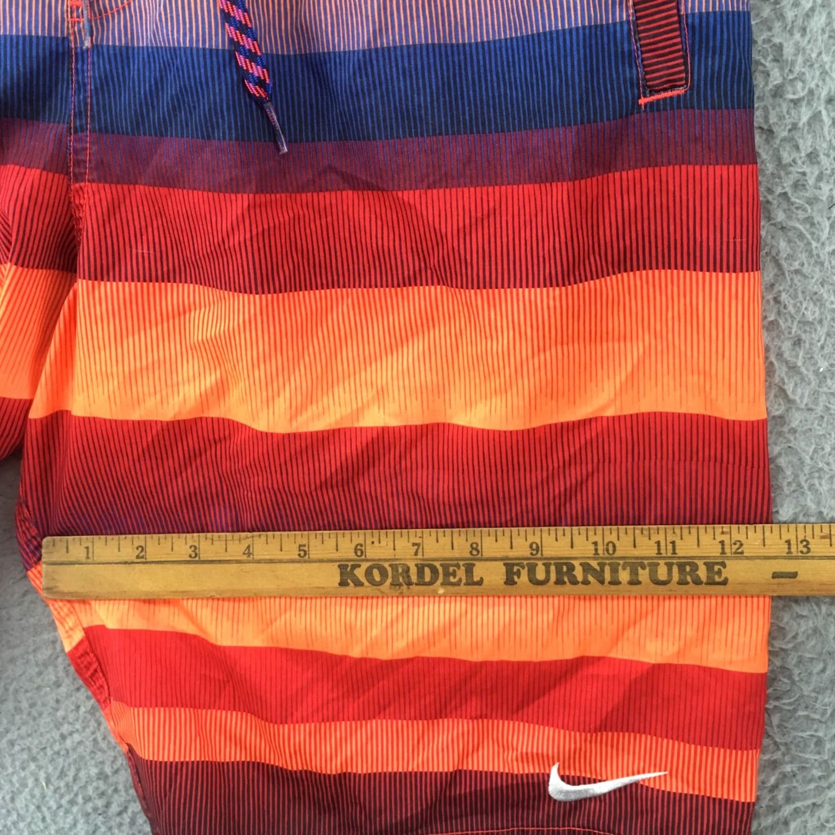 Nike Nike Board Shorts Mens M Multicolor Striped Drawstring Elastic Waistband Size US 31 - 5 Thumbnail