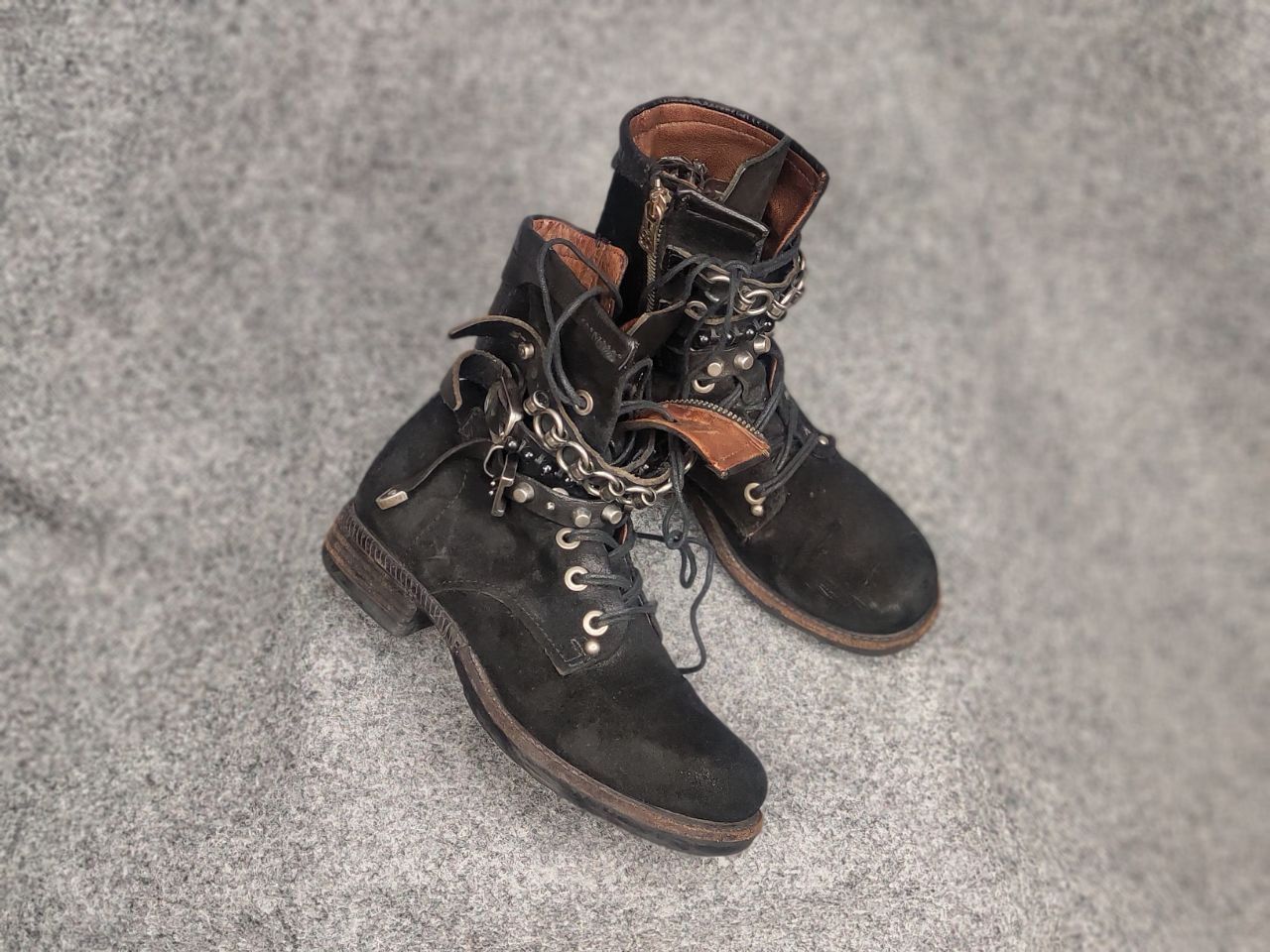 A.S.98 A.S.98 Vintage Black Suede Avant garde Mid Calf Combat Boots Size US 6 / IT 36 - 5 Thumbnail