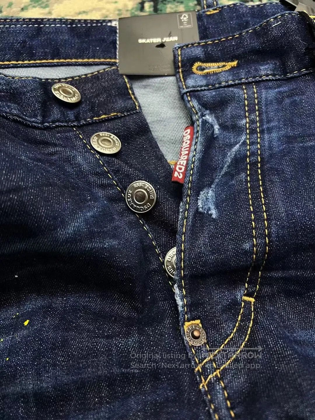 Dsquared2 Dsquared2 Blue Denim Pants with Paint Splatter. Size US 44 / EU 60 - 3 Thumbnail