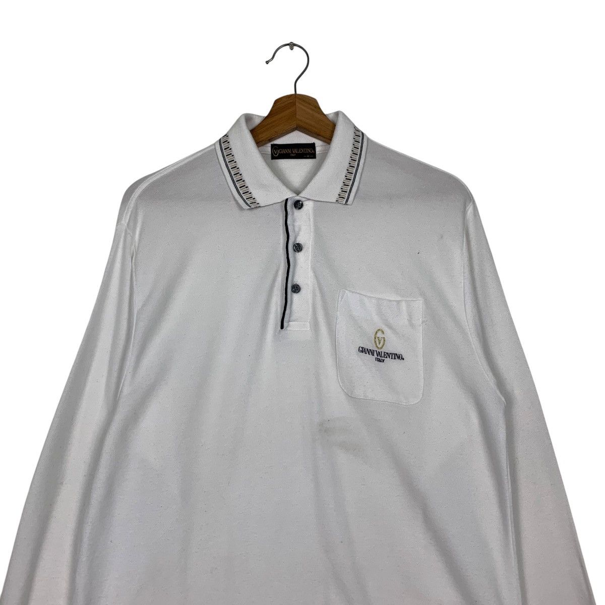 Gianni Valentino GIANNI VALENTINO Long Sleeve Polo Shirt #2322-C104 Size US M / EU 48-50 / 2 - 2 Thumbnail
