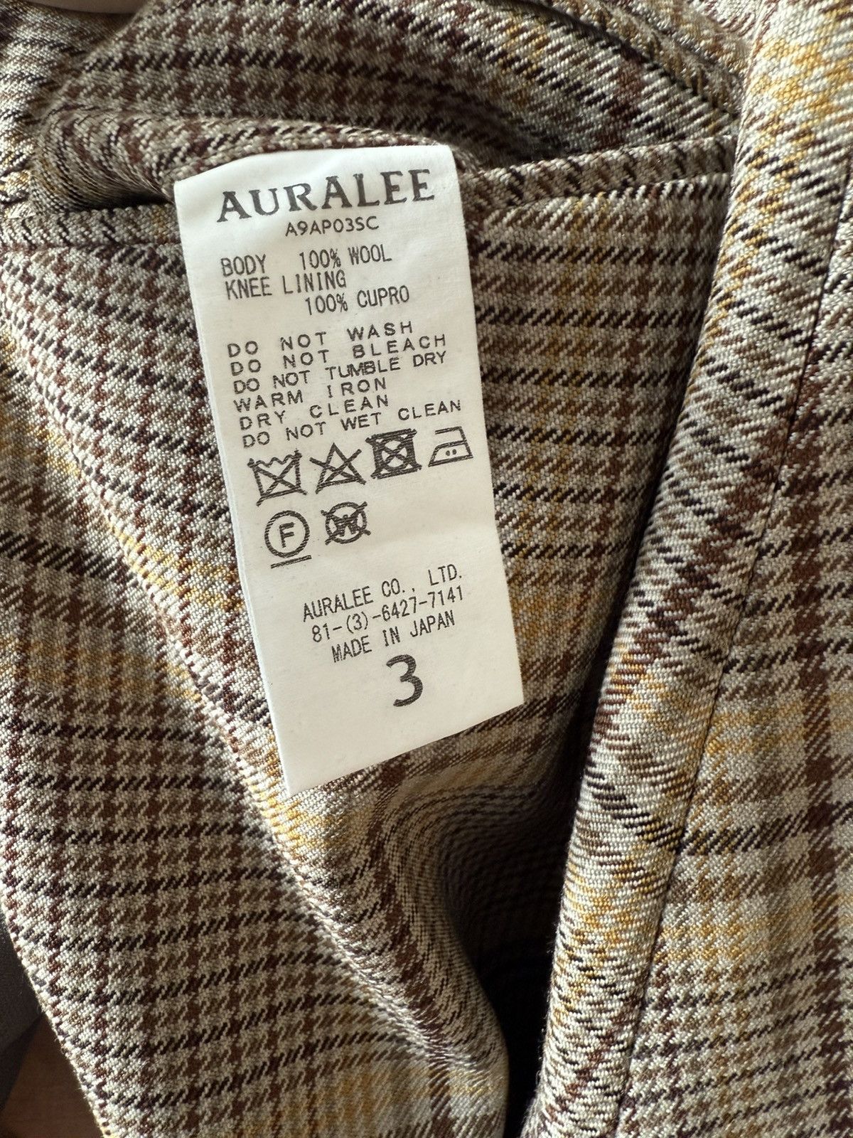 Auralee Glen check wool serge pants Size US 30 / EU 46 - 4 Thumbnail