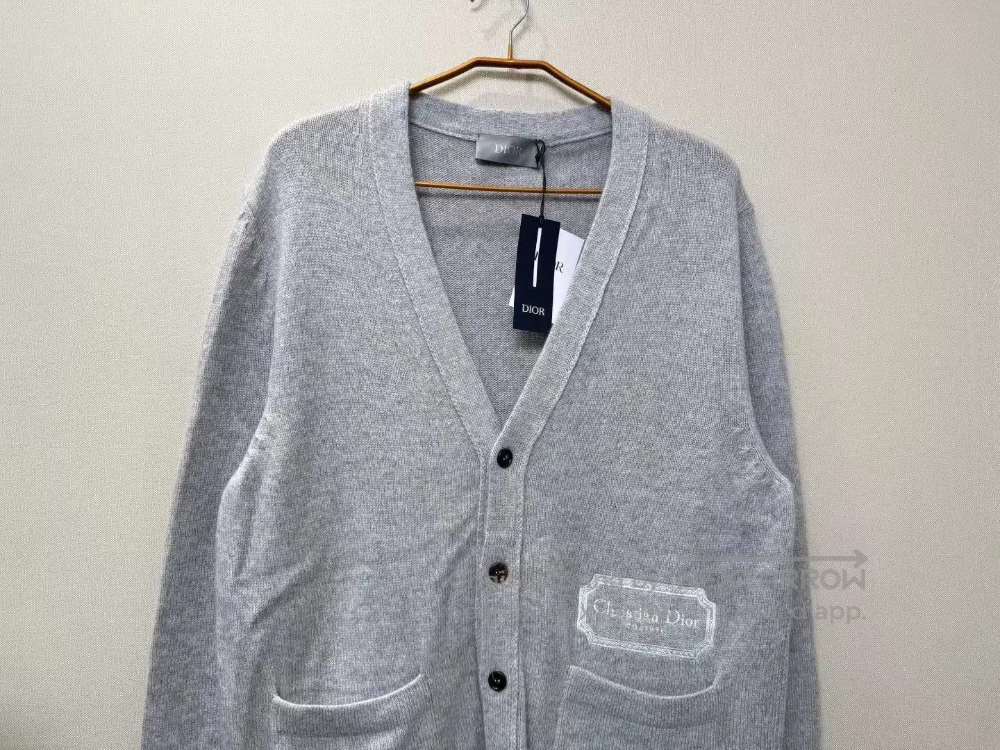 Dior gray embroidered cardigan from dior. Size US XL / EU 56 / 4 - 2 Thumbnail