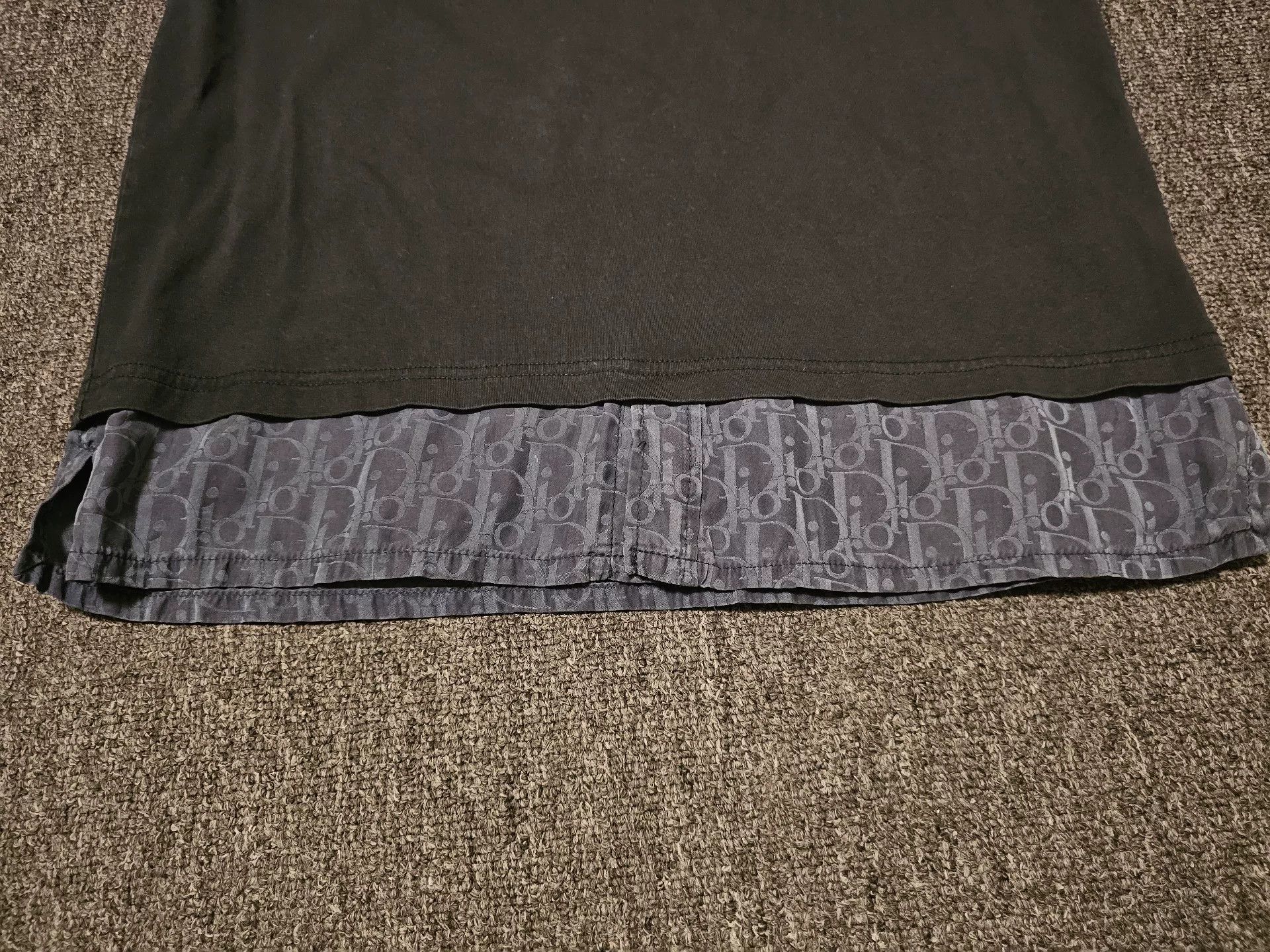 Dior dior black short sleeve t-shirt with denim hem Size US XS / EU 42 / 0 - 2 Thumbnail