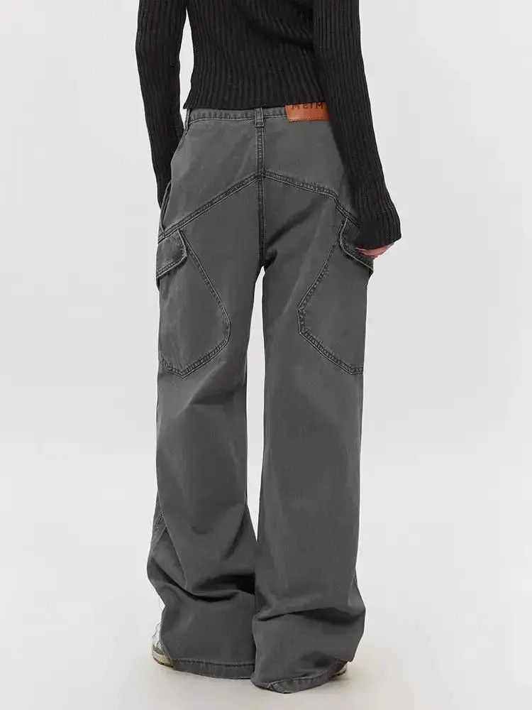 Japanese Brand Vintage washed straight leg curved blade baggy jeans Size US 32 / EU 48 - 3 Thumbnail