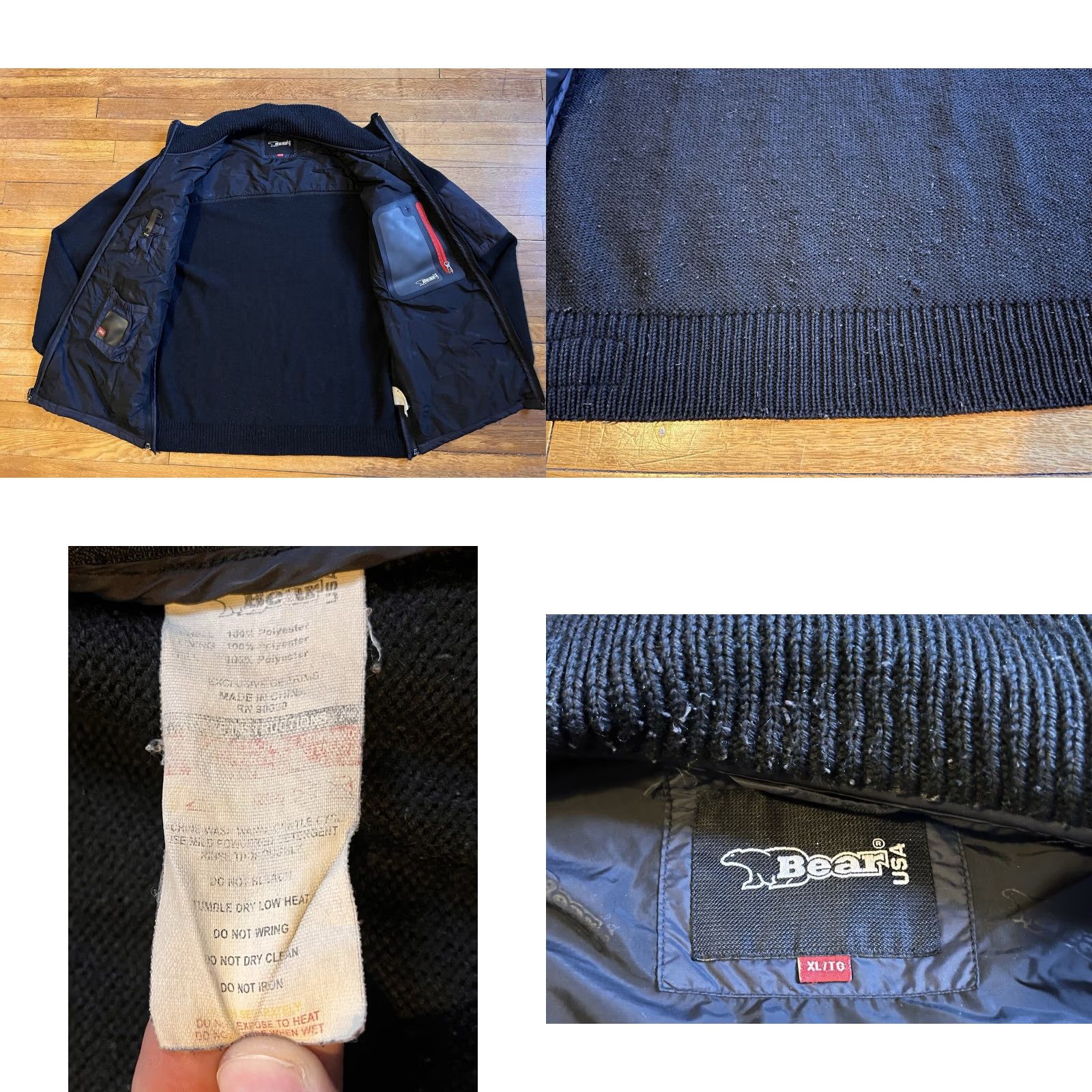 Vintage VINTAGE Bear USA Ski Sweater Jacket Men’s XL Black Bomber Jacket Size US XL / EU 56 / 4 - 8 Thumbnail