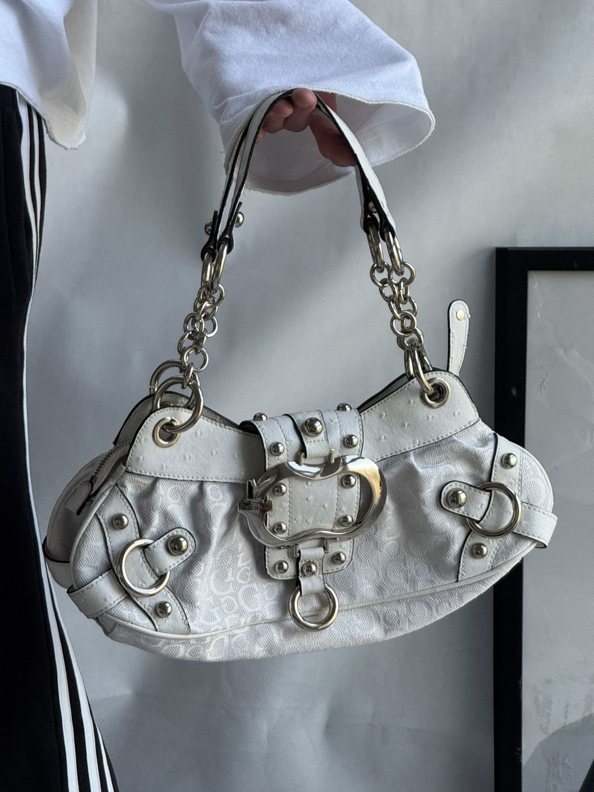 Guess Guess vintage buckle logo bag Monogram mini 00s Y2k Handbag Size ONE SIZE - 11 Thumbnail
