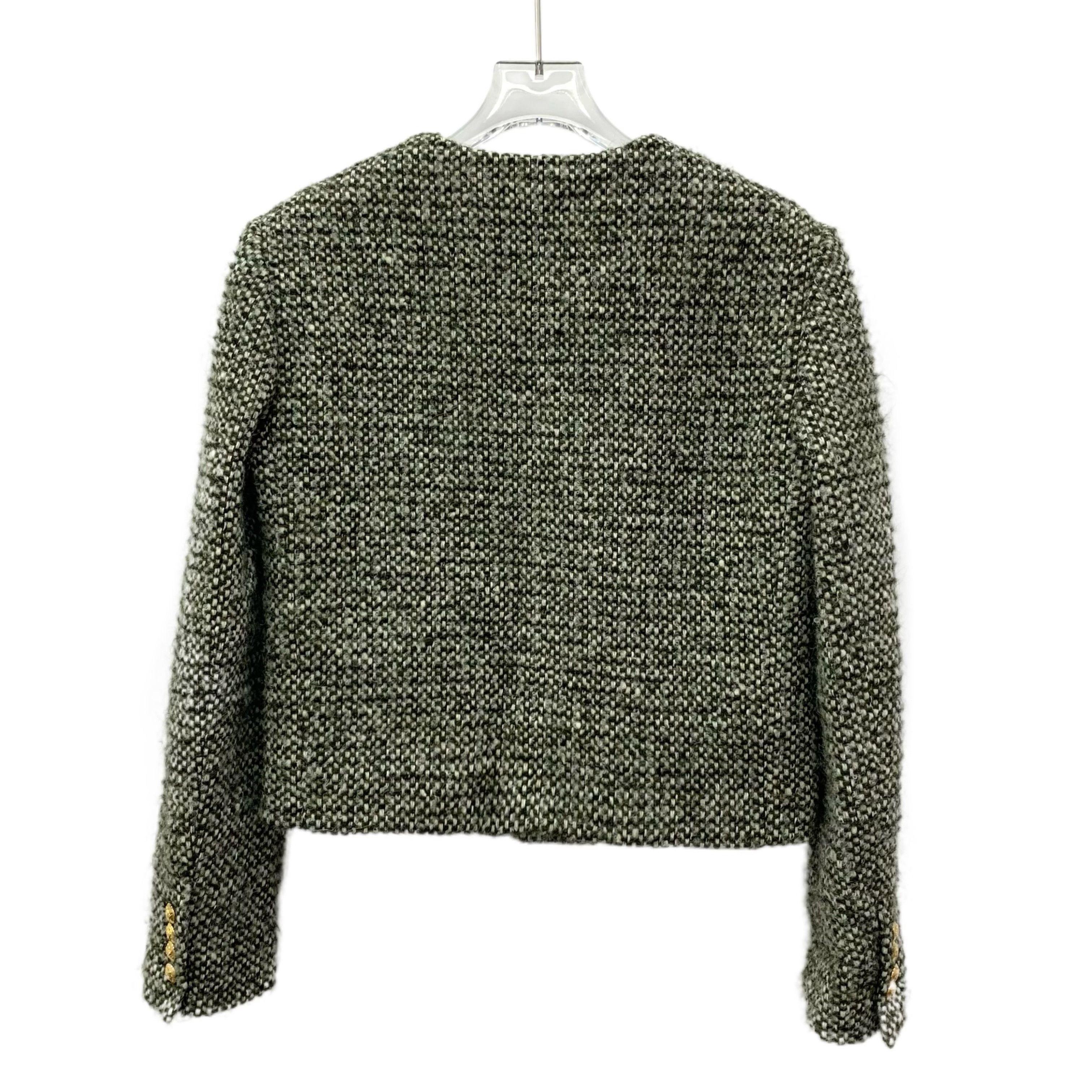 Celine Celine Jacket Wool Military Green Tweed Button-Up (Size XXS) Size XXS / US 00 / IT 34 - 8 Thumbnail