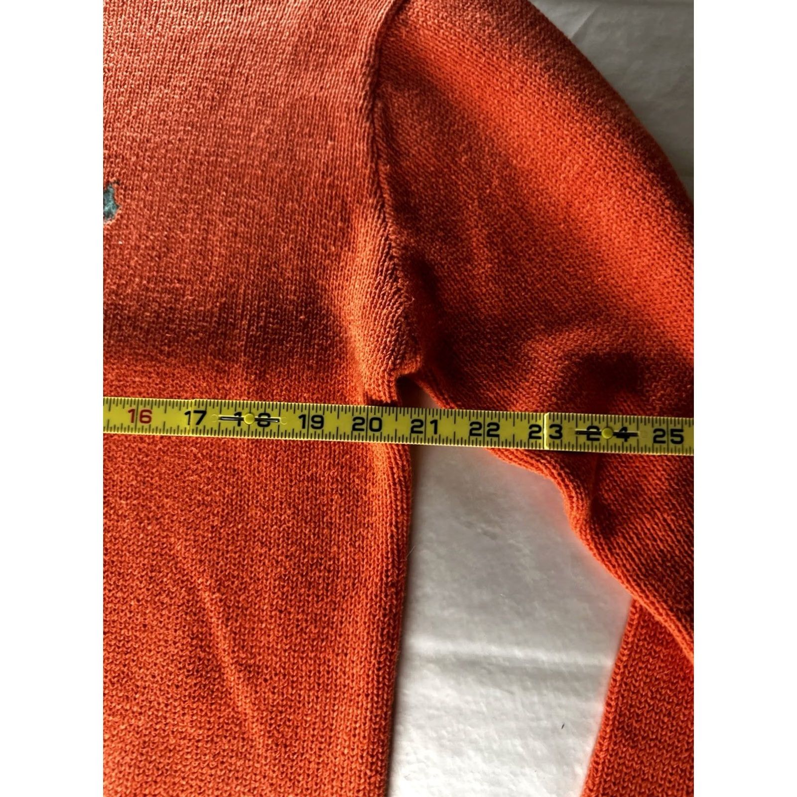 Polo Ralph Lauren VTG Polo Ralph Lauren Cotton Knit Orange Sweater Mens Large Green Pony Shirt Regular Knit Style Pullover 90s Vintage Size US L / EU 52-54 / 3 - 7 Thumbnail