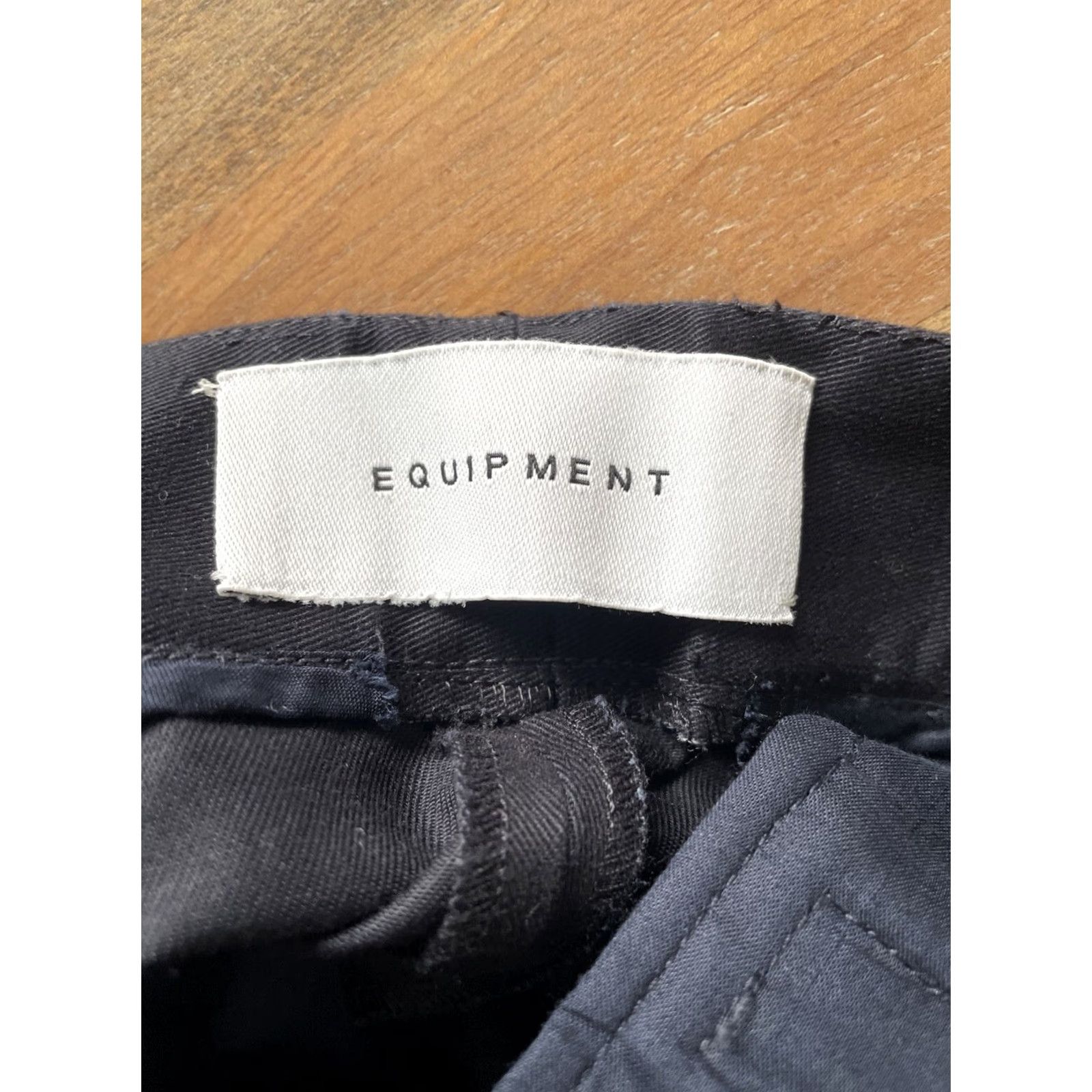 Equipment VINTAGE Equipment The Original Trouser Pants XXS 32x28 Navy Blue Adjustable Women Style Dress Pants City Hipster Retro 40s Size 24" / US 00 / IT 34 - 3 Thumbnail
