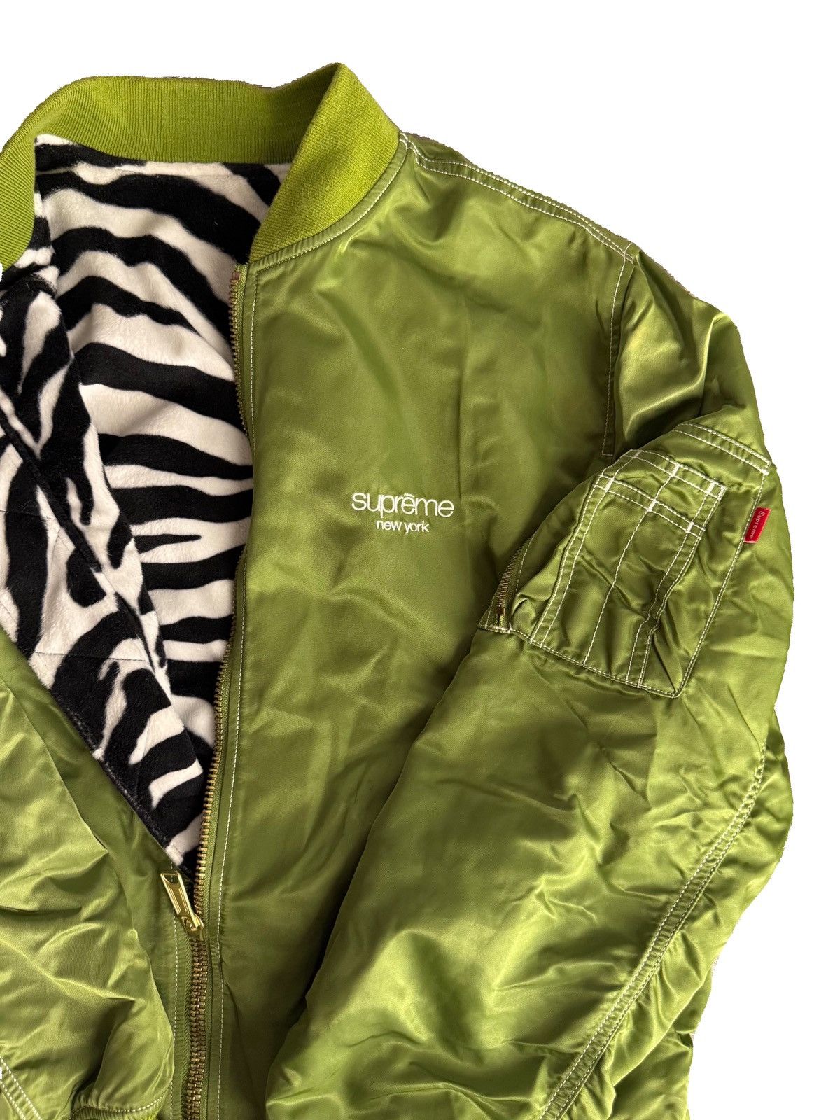 Supreme Supreme contrast stitch reversible ma 1 jacket green | Grailed