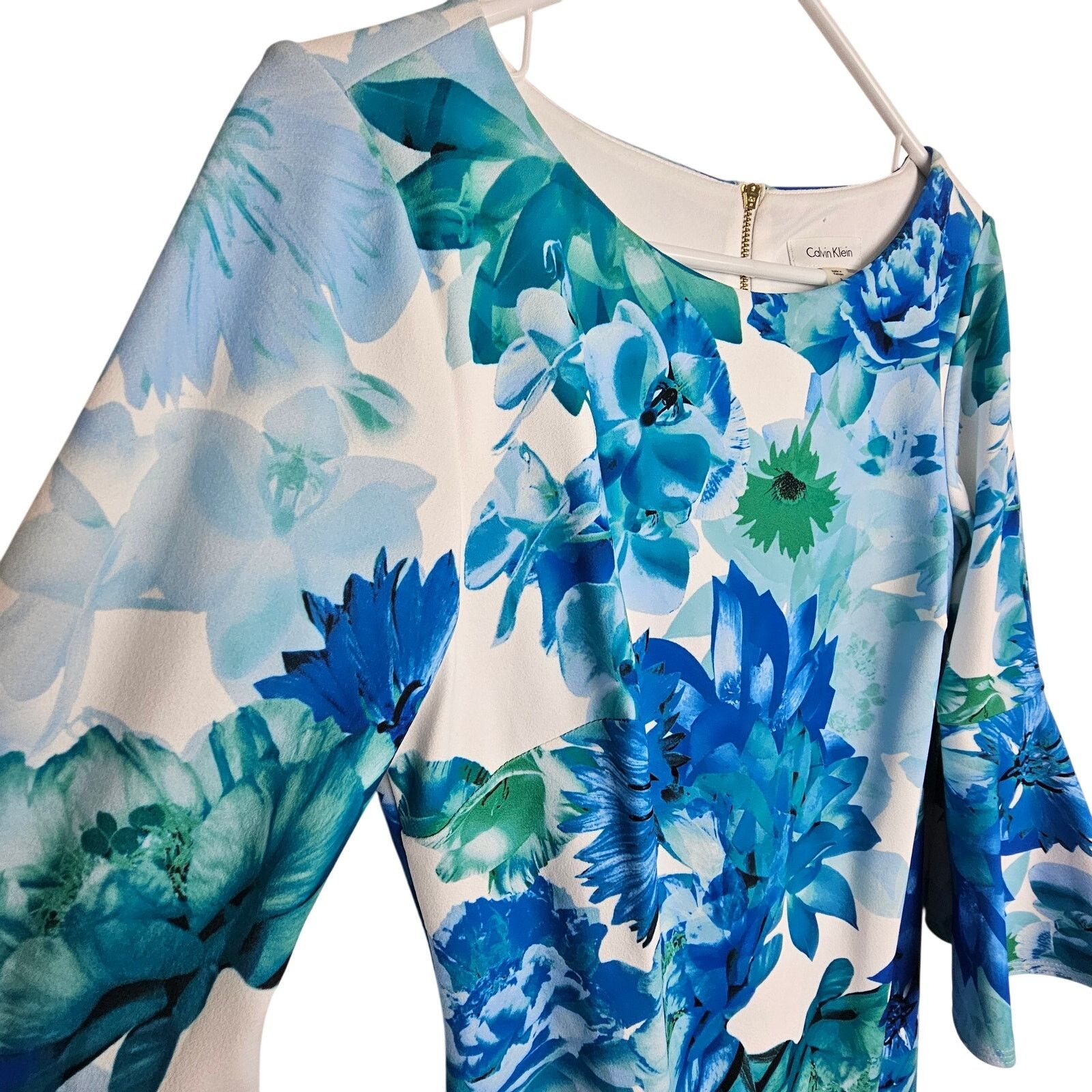 Calvin Klein Calvin Klein Womens Floral Sheath Dress Size 8 Career Corp Size M / US 6-8 / IT 42-44 - 5 Thumbnail