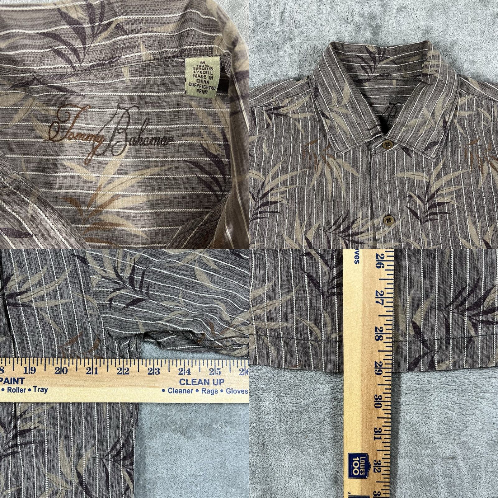 Tommy Bahama Tommy Bahama Shirt M Mens Hawaiian Button-Up Short Sleeve Brown 100% Tencel Lyocell Floral Classic Casual Size US M / EU 48-50 / 2 - 8 Thumbnail