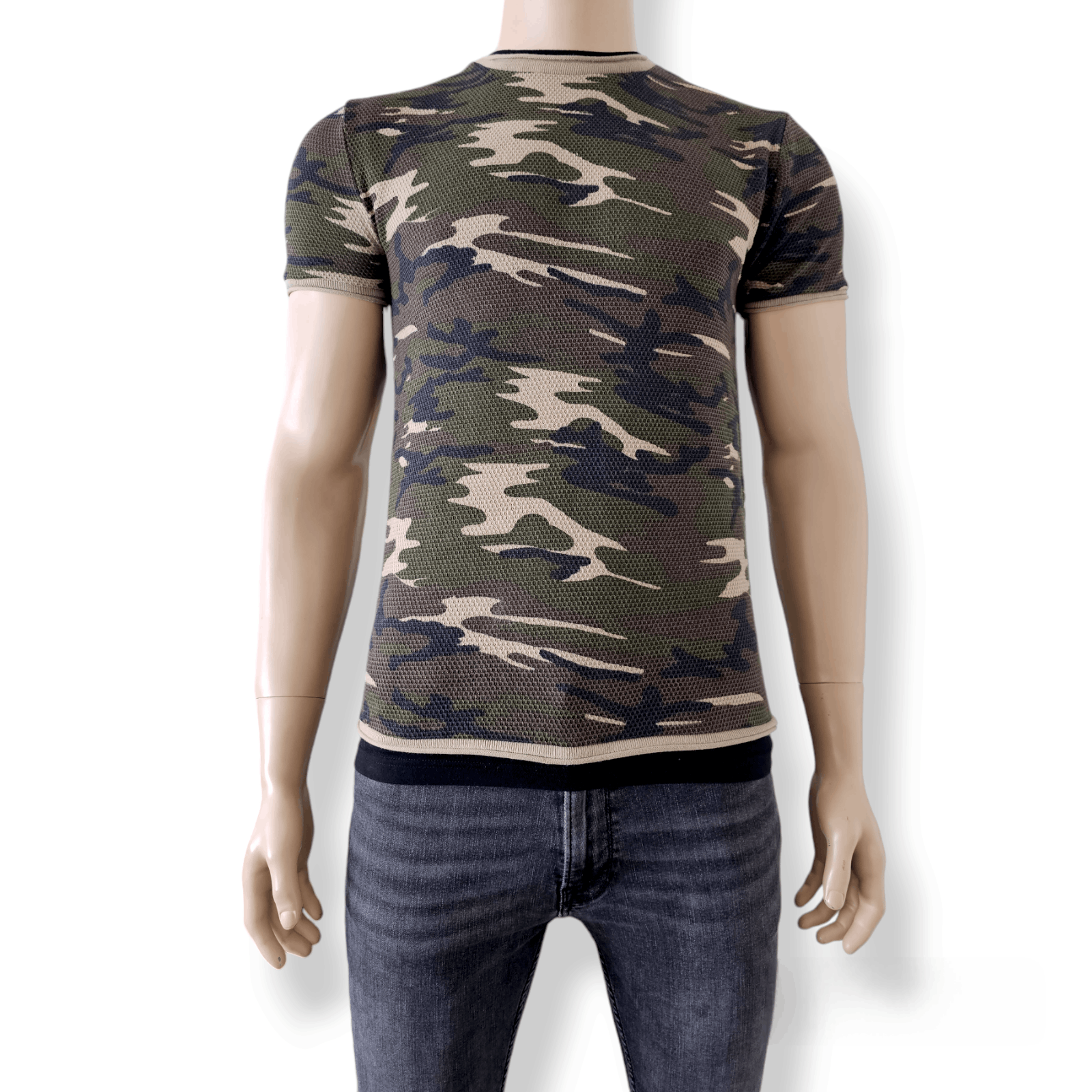 Zara Zara Man Camo Print Waffle Knit Muscle Shirt Size US L / EU 52-54 / 3 - 4 Thumbnail