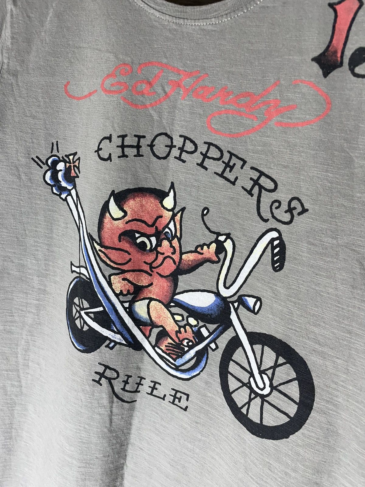 Ed Hardy × Japanese Brand × West Coast Choppers Ed Hardy Choppers Japanese streetwear T shirt Size US S / EU 44-46 / 1 - 4 Thumbnail