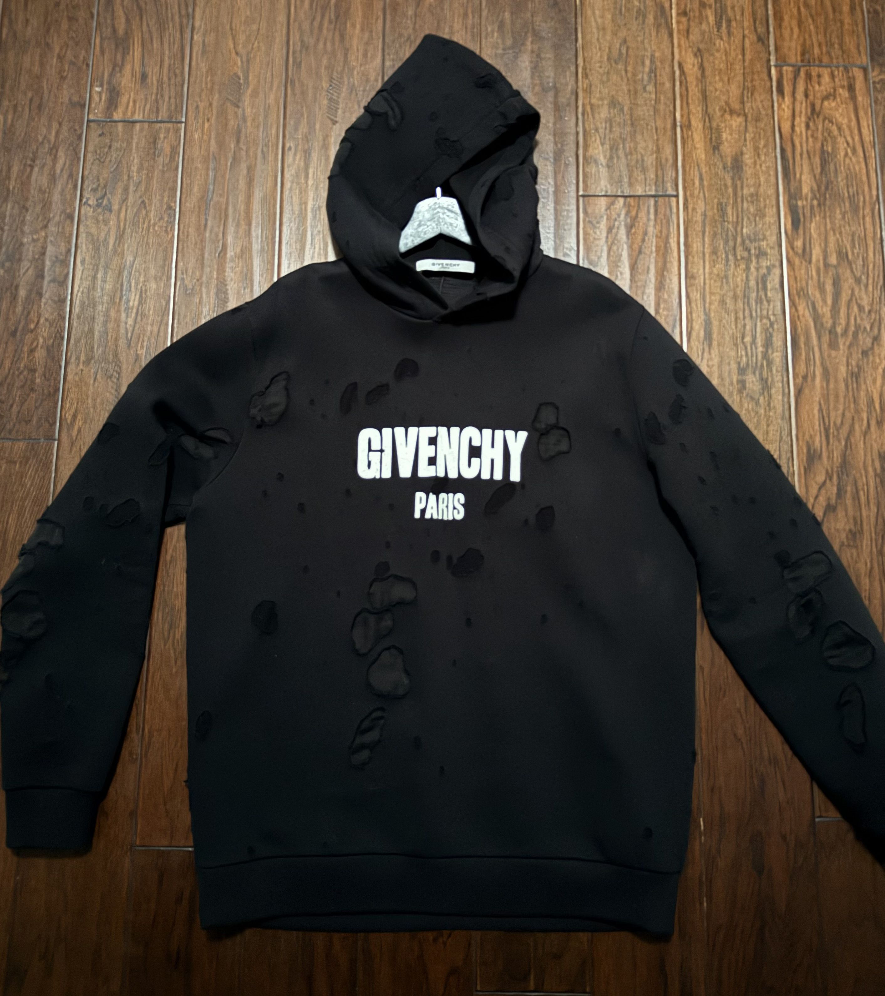 Givenchy Givenchy Distressed-Effect Hoodie Size US L / EU 52-54 / 3 - 1 Thumbnail