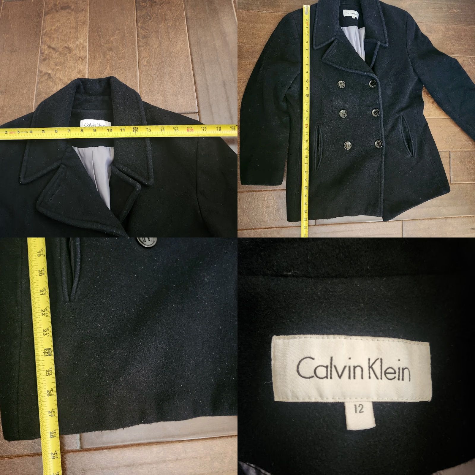 Calvin Klein Calvin Klein Womens Peacoat Black Wool Blend Size 12 Jacket Size XL / US 12-14 / IT 48-50 - 9 Thumbnail