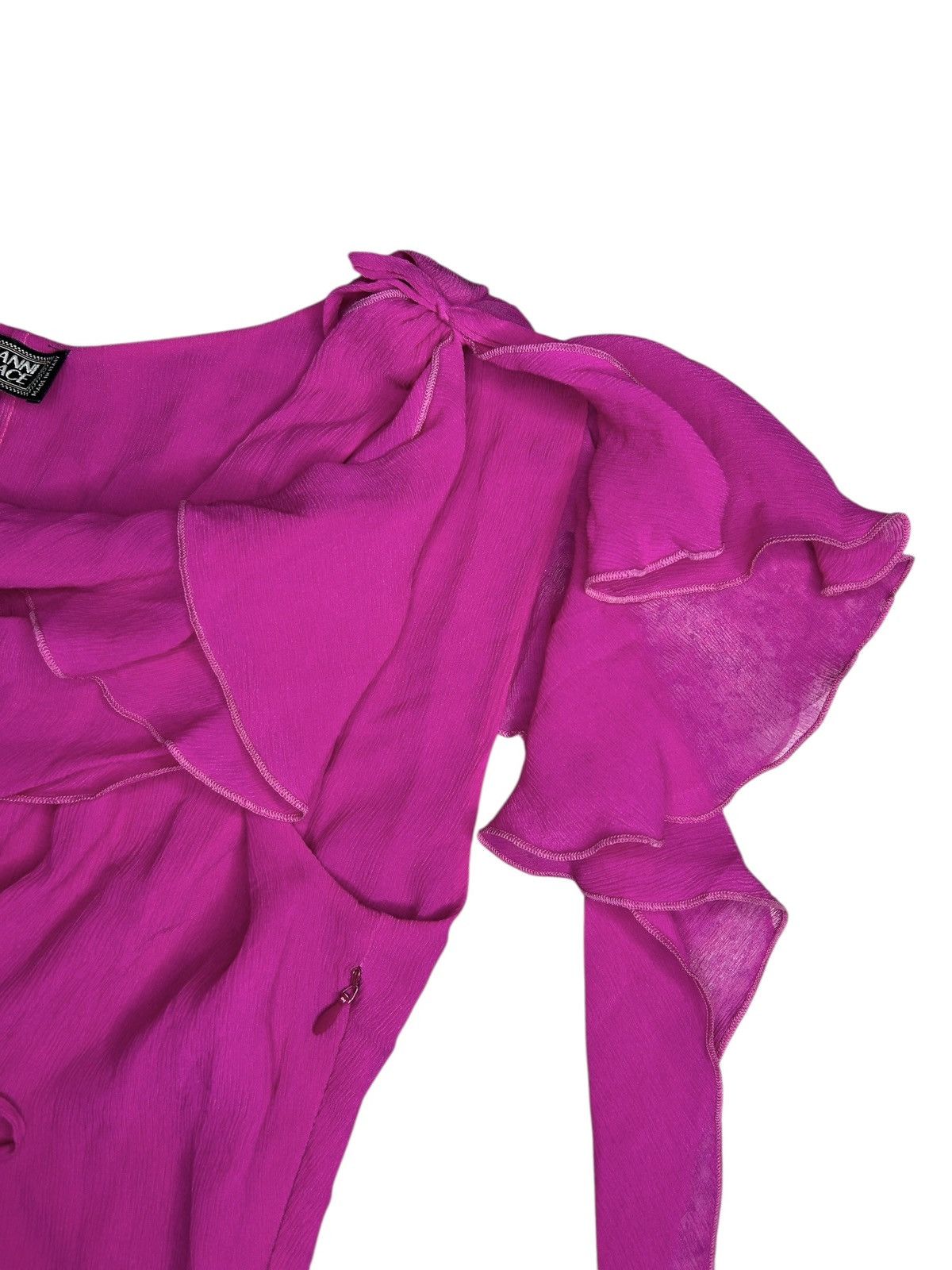 Versace S/S 03 Ruffled Silk Dress Size XS / US 0-2 / IT 36-38 - 7 Thumbnail