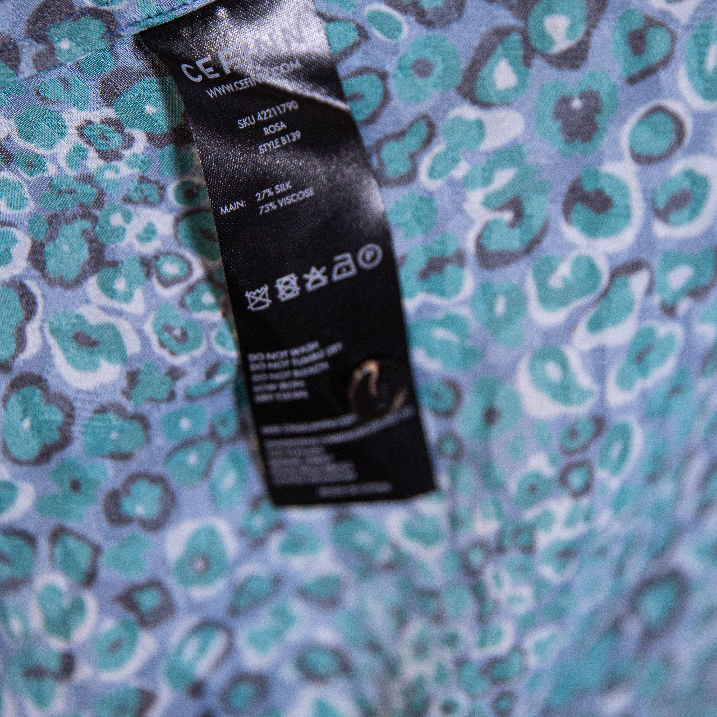 Other Cefinn Silk Chiffon Blue Green Print Pattern Size M / US 6-8 / IT 42-44 - 3 Thumbnail