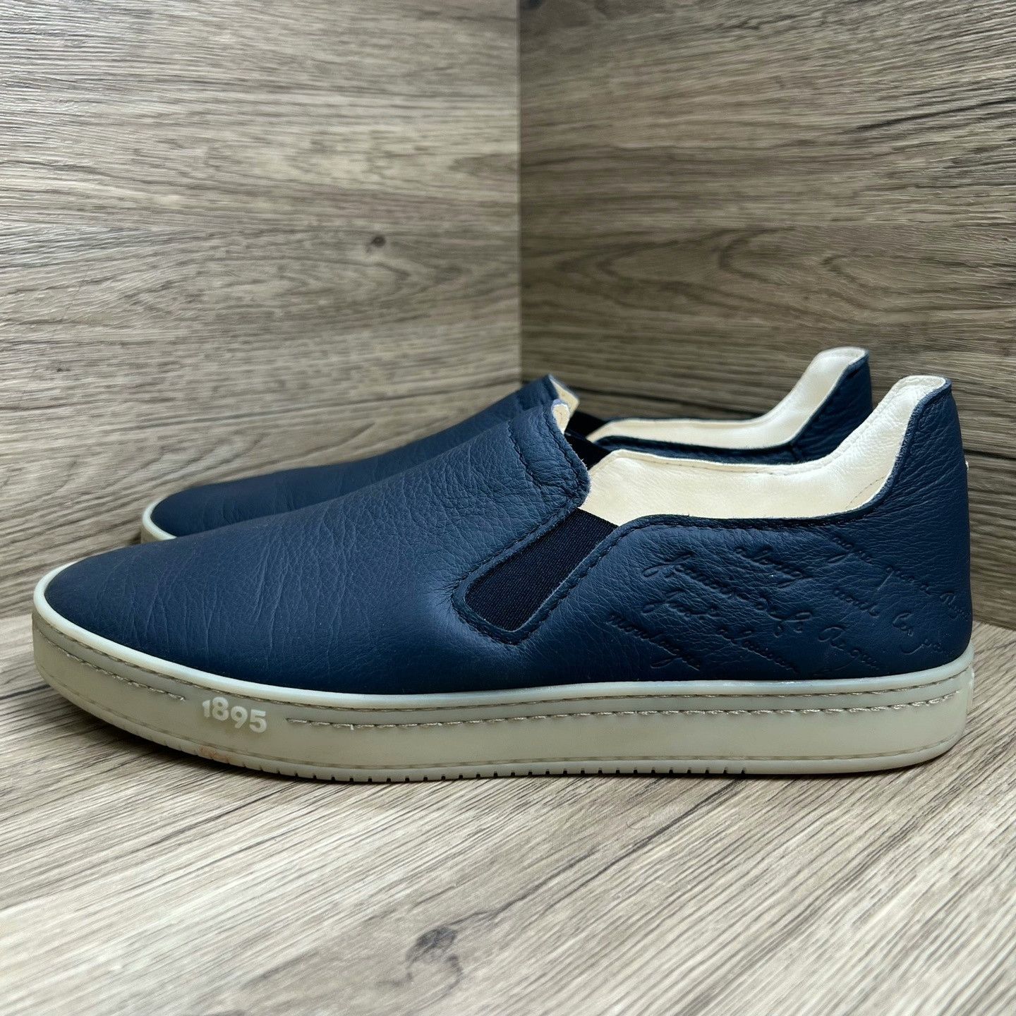 Berluti Berluti Blue Embossed Slip-On Shoes Size US 8.5 / EU 41-42 - 1 Thumbnail