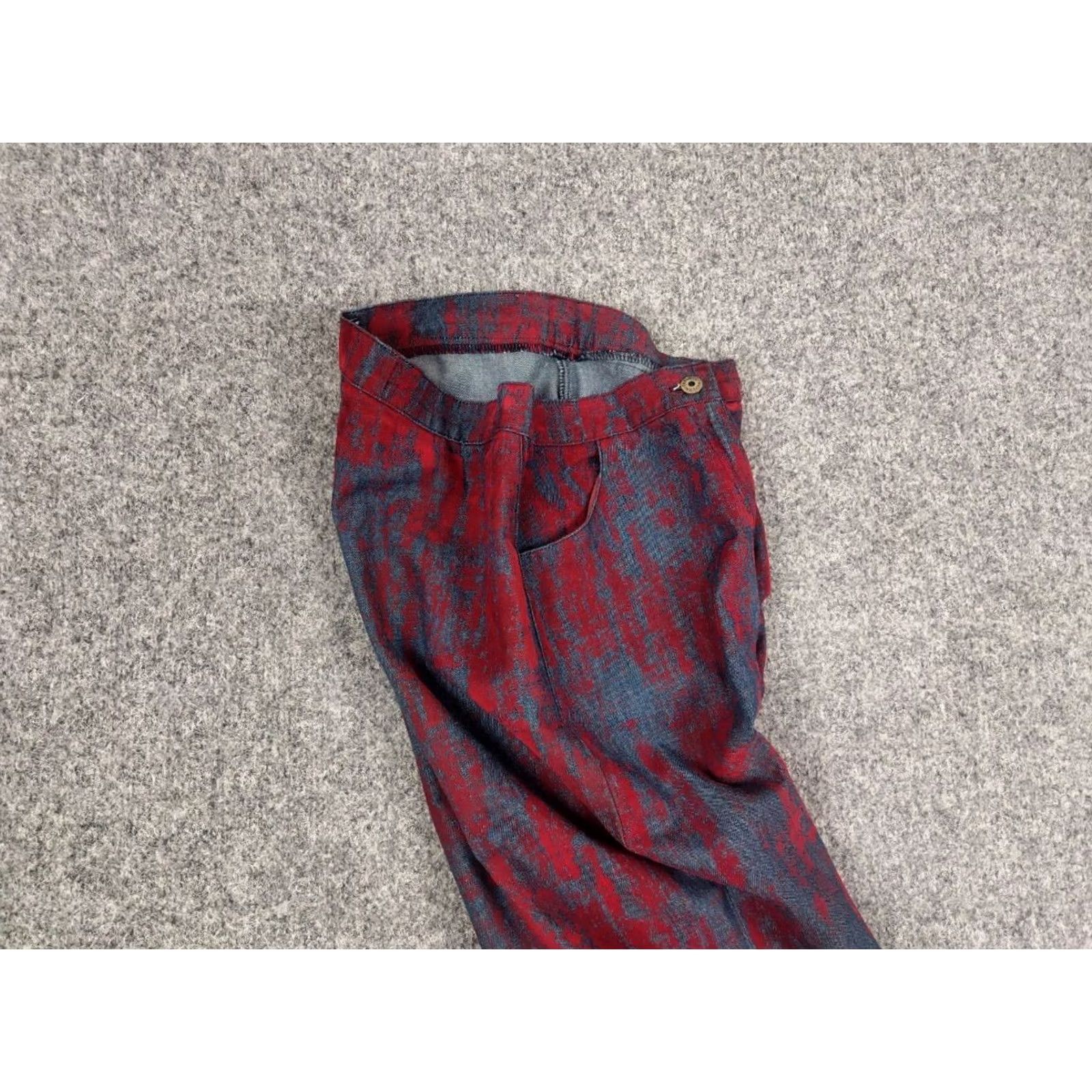 Vintage VINTAGE Hysteric Glamour Jeans Women Vintage Flared Jeans 26 27 Red Blue Denim Cotton Mid Belted Pockets Y2K Size 27" / US 4 / IT 40 - 4 Thumbnail