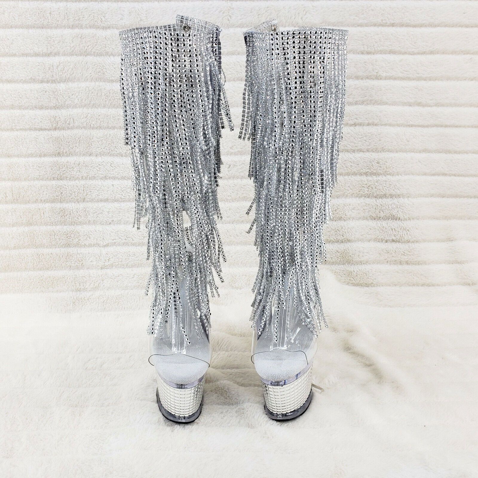 Other Spectator 2017 Silver Fringe Platform 7" High Heel Fringe Kn Size US 10 / IT 40 - 4 Thumbnail