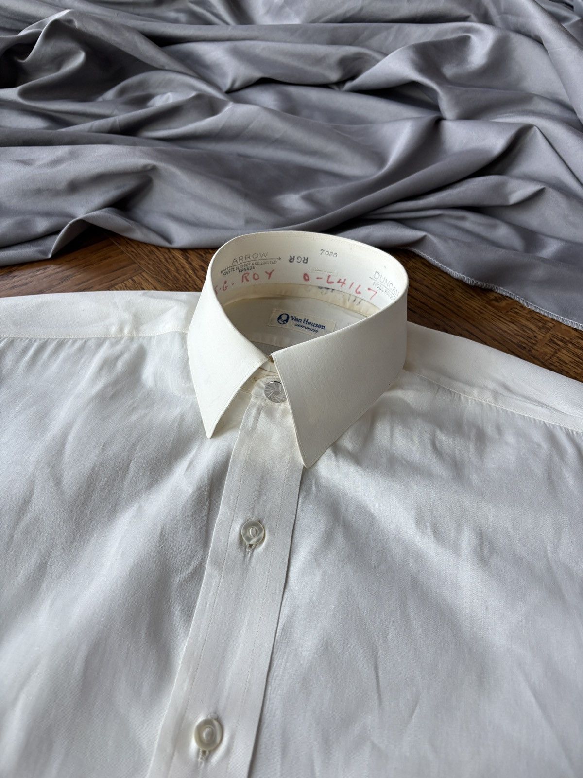 Van Heusen × Vintage 1940s Van Heusen Shirt Vintage Detachable Collar WW2 Sanfor Size US S / EU 44-46 / 1 - 6 Thumbnail
