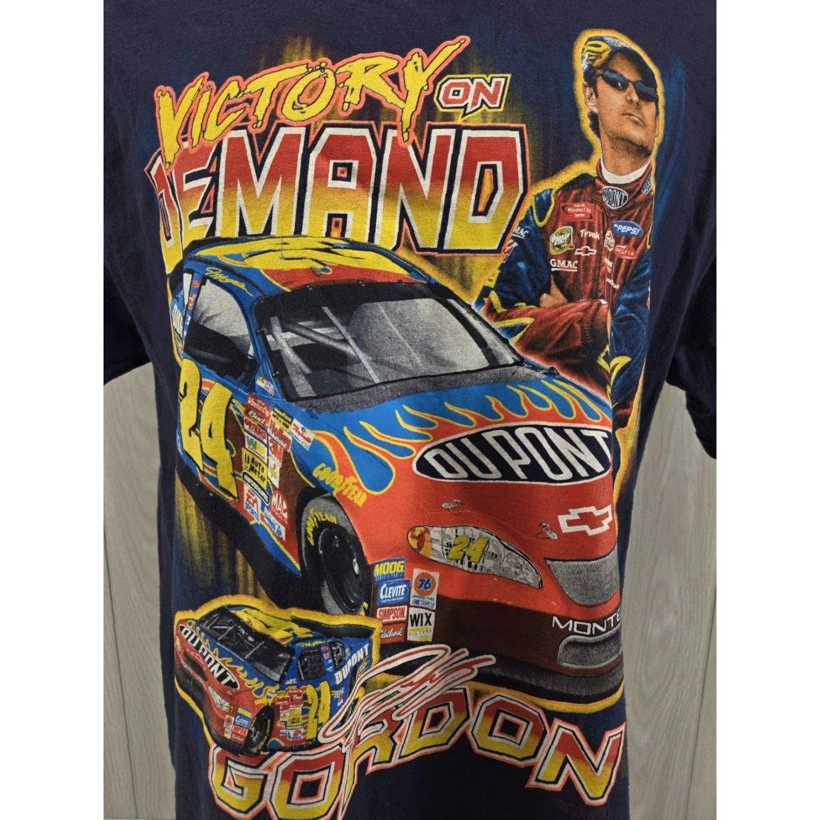 Chase Authentics VINTAGE Chase Authentics NASCAR Jeff Gordon Victory On Demand T-Shirt Mens Large Blue Cotton Short Sleeve Crew Neck Graphic Print 1990s Size US L / EU 52-54 / 3 - 3 Thumbnail