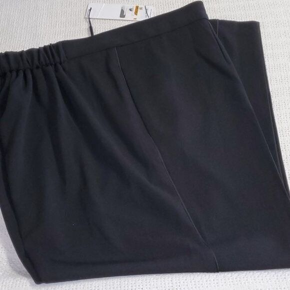 Calvin Klein Calvin Klein Black Trimmed Satin High Rise Elastic Pocketed Size 39" - 3 Thumbnail