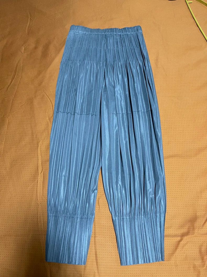 Other Issey Miyake size:1 Grey classic pleated puff casual pants Size 32" / US 10 / IT 46 - 2 Thumbnail