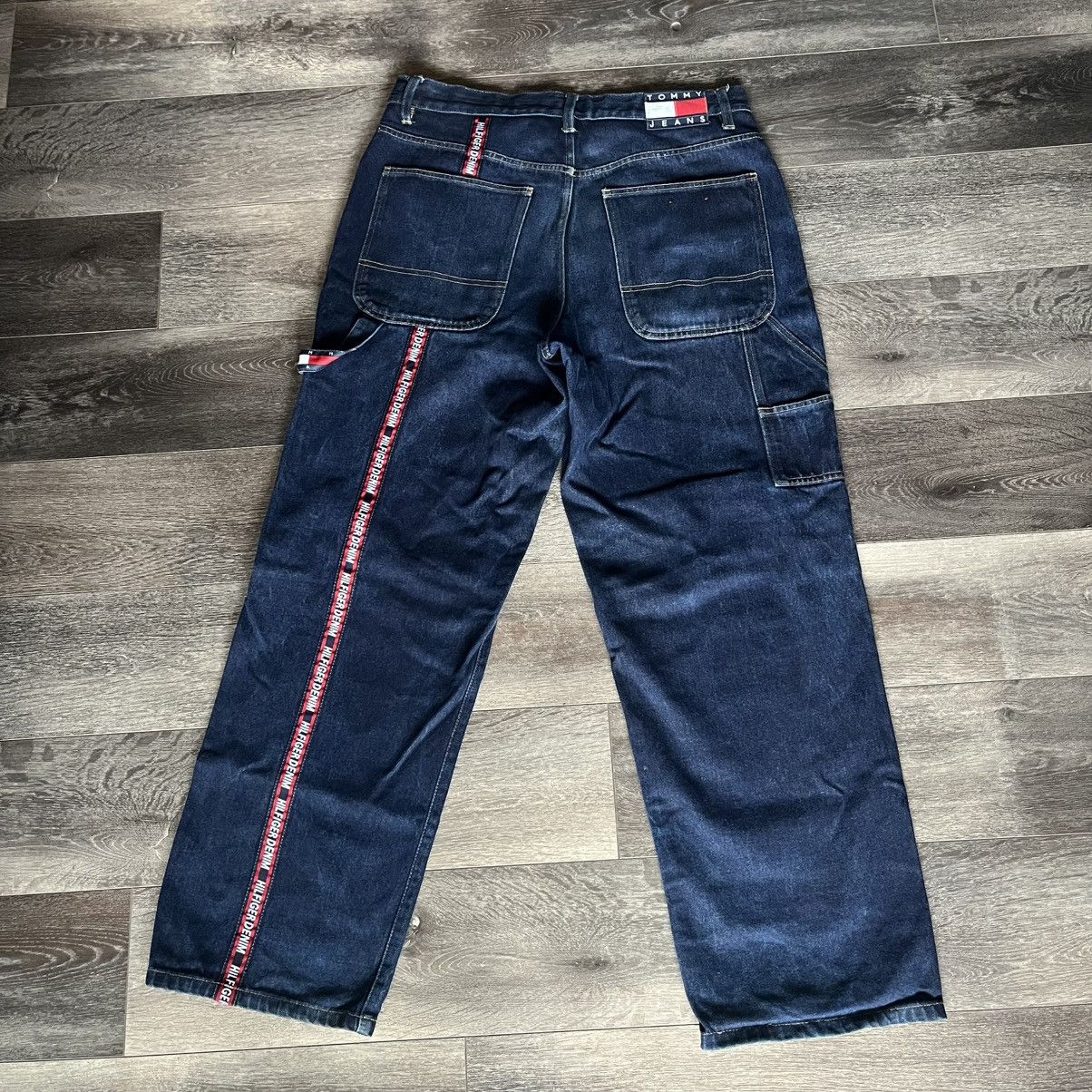 Tommy Jeans Vintage 90s Tommy Hilfiger Denim Jeans Baggy Carpenter 34x32 Size US 34 / EU 50 - 1 Thumbnail