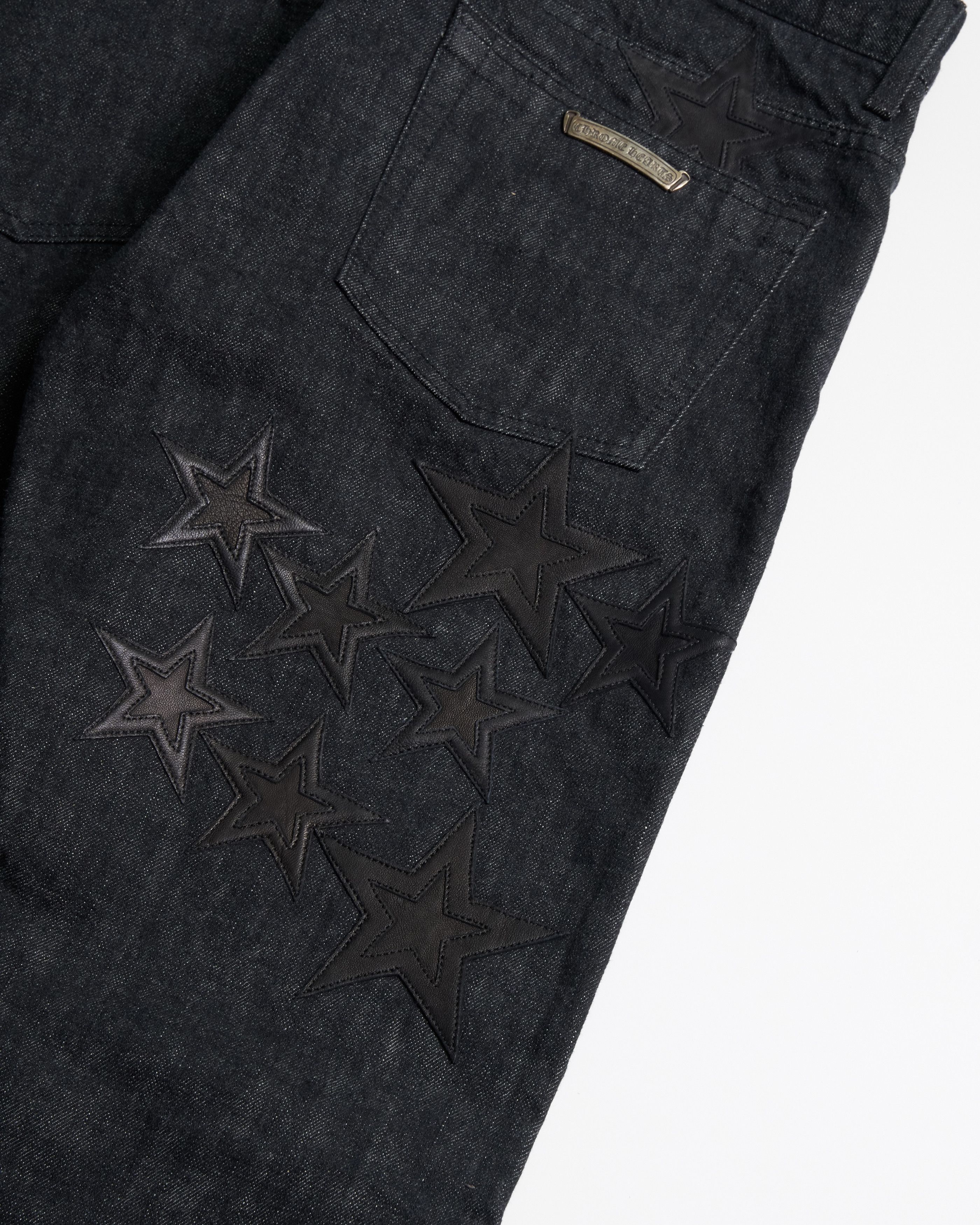 Chrome Hearts CHROME HEARTS Black Double Knee Star Patches Denim Size US 34 / EU 50 - 6 Thumbnail