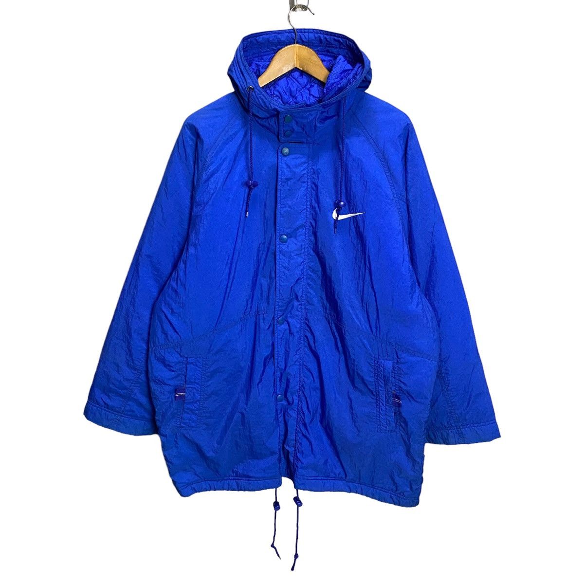 Nike × Vintage Nike 90s Big swoosh padded parka hoodie jacket Size US M / EU 48-50 / 2 - 2 Thumbnail