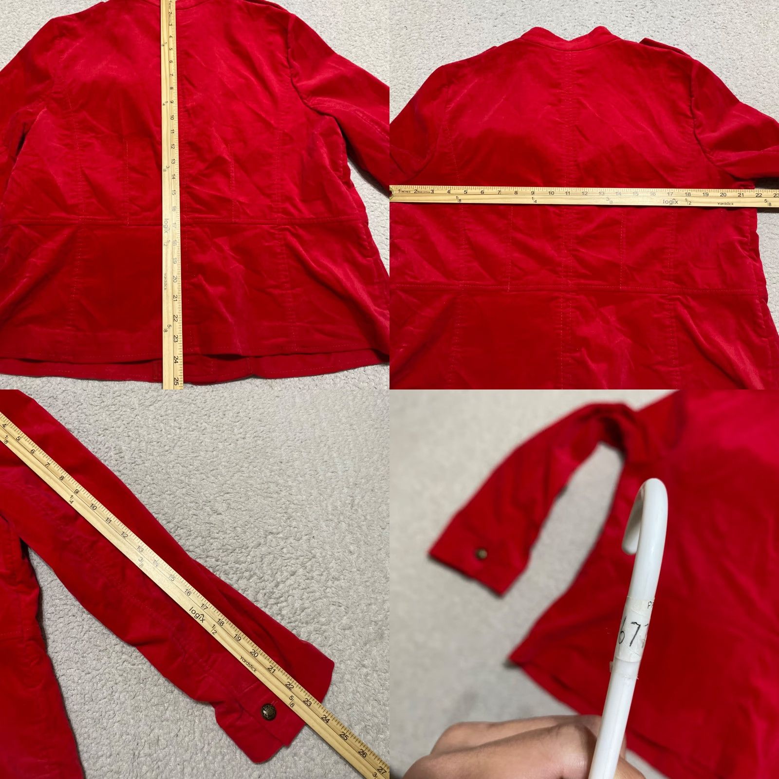 Talbots Talbots Womens Jacket Red Velvet Long Sleeve Pockets Button Up 16 Size XXL / US 16-18 / IT 52-54 - 8 Thumbnail