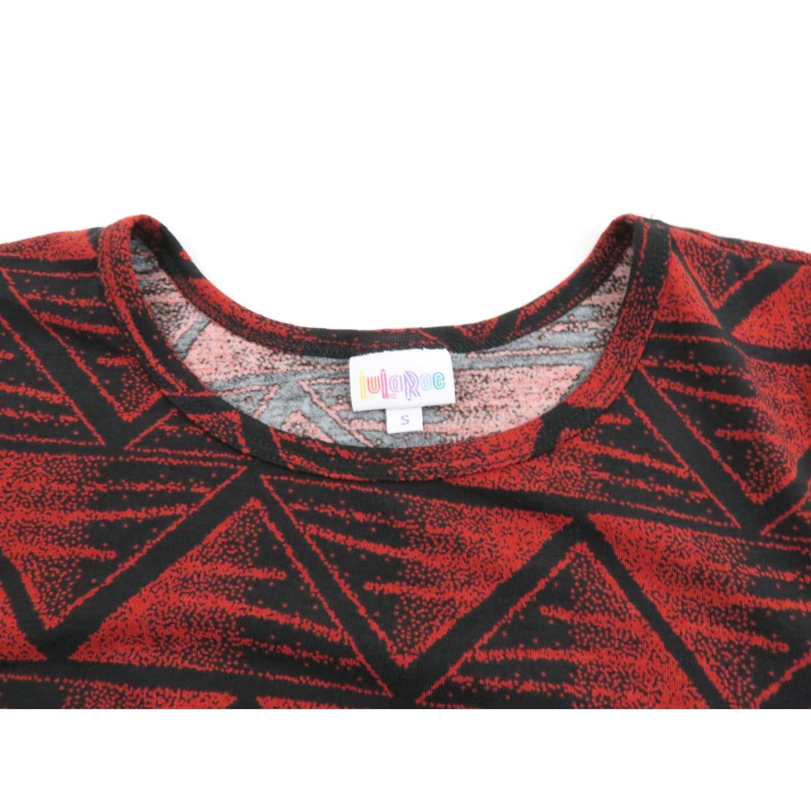 Vintage VINTAGE LuLaRoe Carly Dress Womens Small Red Black Geometric Print High Low Hem Stretchy Size S / US 4 / IT 40 - 7 Thumbnail