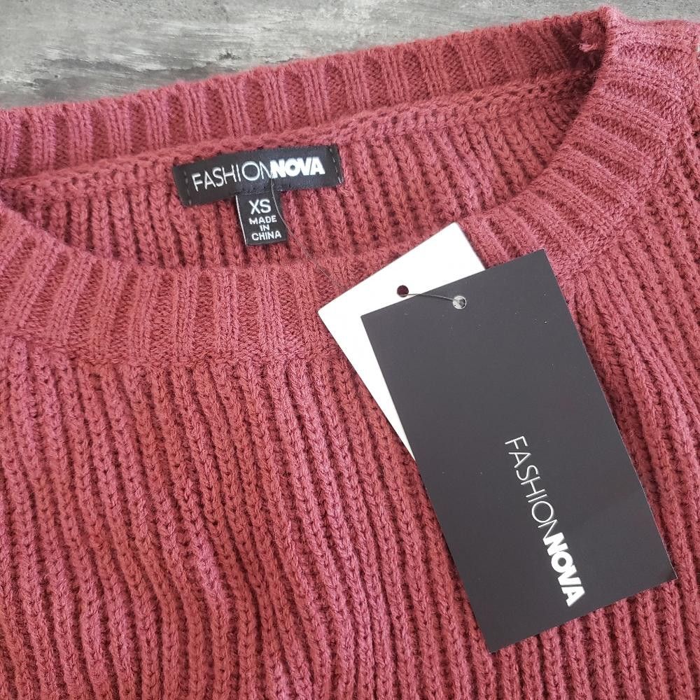 Fashion Nova Marsala | FASHION NOVA | Talk Is Cheap Sweater Size 26" / US 2 / IT 38 - 3 Thumbnail