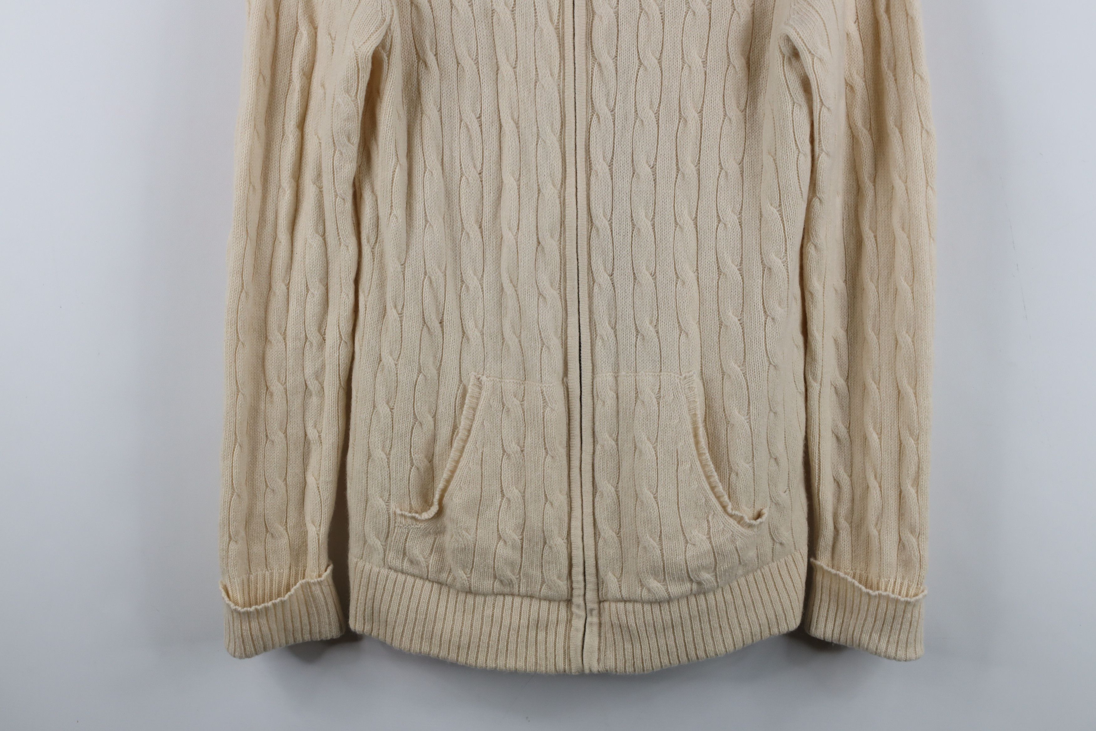 Vintage Vintage Y2K Saks Fifth Avenue Cashmere Cable Zip Sweater Size L / US 10 / IT 46 - 3 Thumbnail