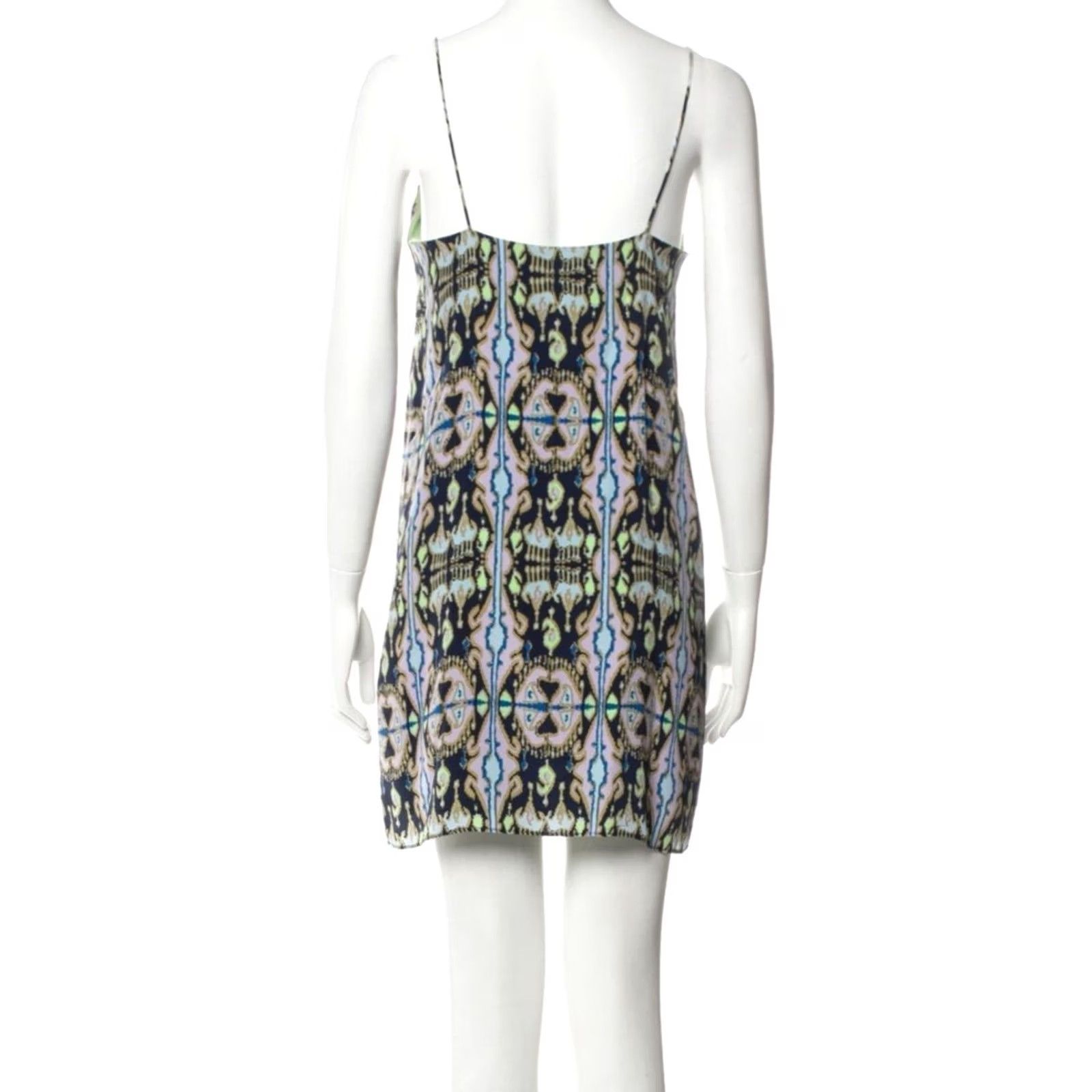 Tibi Tibi Slip Mini Dress 100% Silk Watercolor Blue Purple Green Women's Size 2 Dress Size XS / US 0-2 / IT 36-38 - 2 Thumbnail