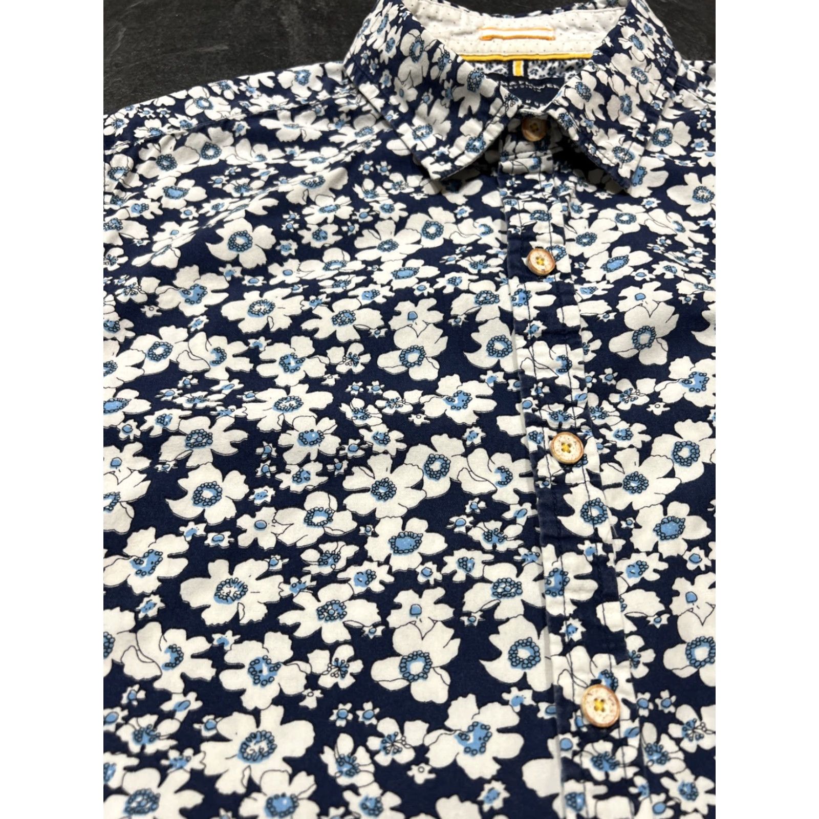 Denime VINTAGE Denim & Flower Ricky Singh Men L Short Sleeve Casual Shirt Tropical Floral Cotton Button-Up Size US L / EU 52-54 / 3 - 4 Thumbnail