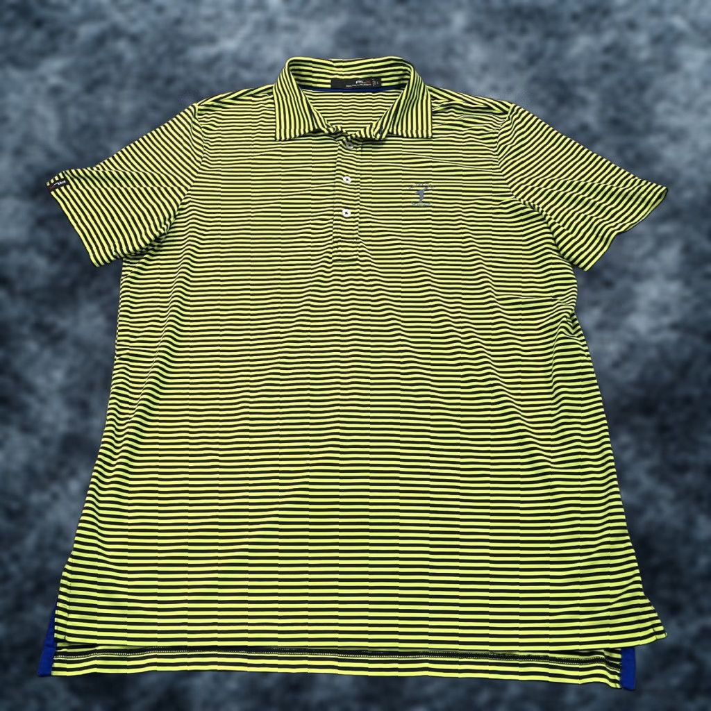 RLX Ralph Lauren RLX Ralph Lauren Polo Shirt Mens Large Hazeltine National Golf Neon Yellow Polo Shirt RLX Ralph Lauren Size US L / EU 52-54 / 3 - 1 Thumbnail