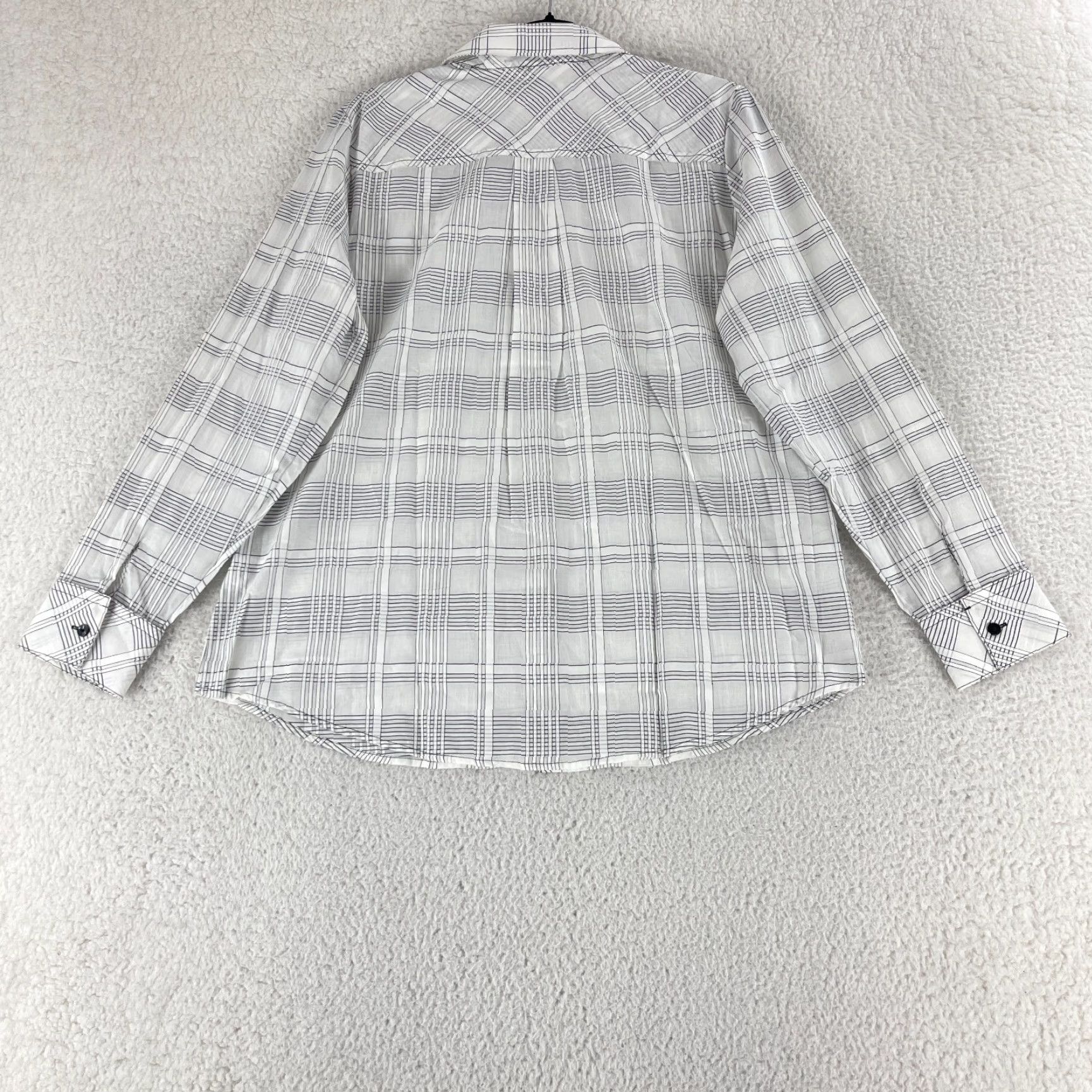 Vintage Foxcroft Davis Button-Up Shirt Womens Size 12 Black White Long Sleeve Elegant Shirt Size XL / US 12-14 / IT 48-50 - 7 Thumbnail
