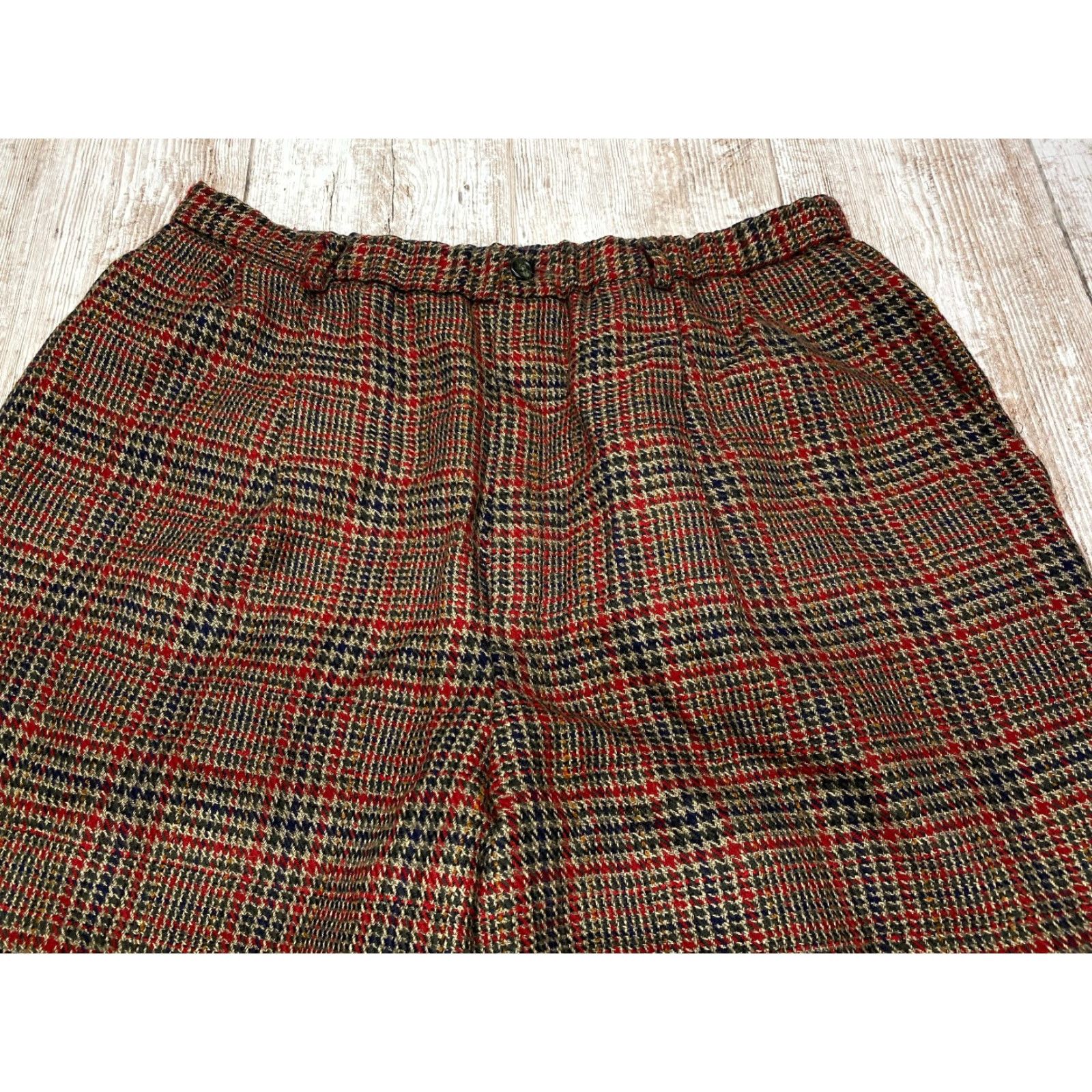Pendleton VINTAGE Pendleton Wool Blend Pants Women's Size 16 Houndstooth Lined Button 7331 Size 38" / US 16 / IT 52 - 3 Thumbnail