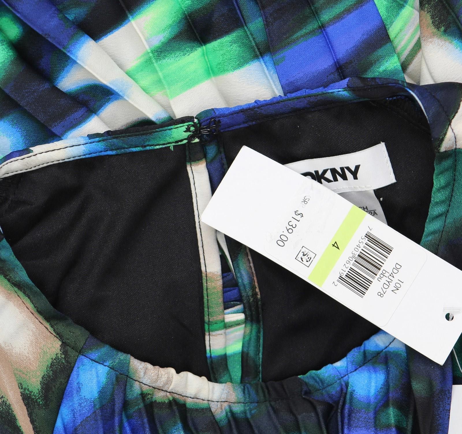 DKNY New Dkny Womens A-line Dress Printed Dd4jyd78 Black / Blue 4 Size S / US 4 / IT 40 - 5 Thumbnail