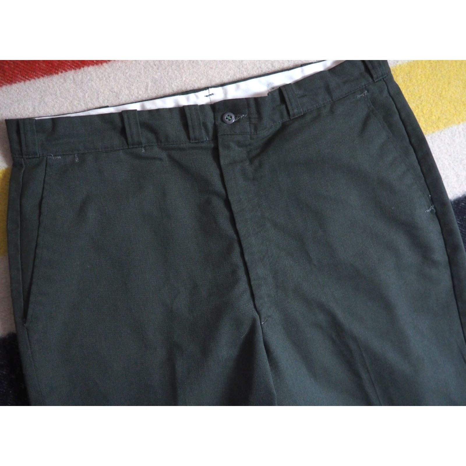 Sears VTG Sears Forest Green Chino Pants 34x29 Mens USA 70s Talon Flat Front Straight Leg Work Slacks Koratron Green 1970s Size US 34 / EU 50 - 3 Thumbnail
