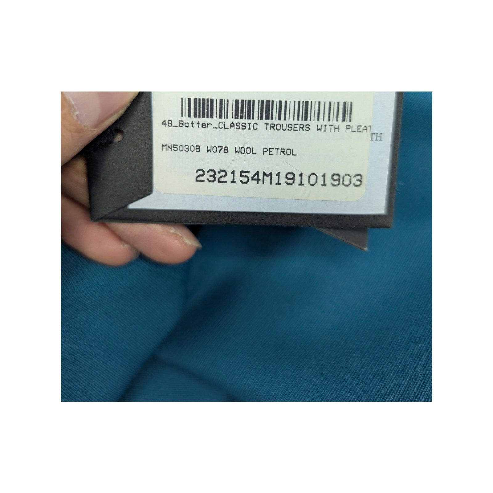 BOTTER o1rshd1 CC20 Wool Classic Trouser with Pleated in Petrol Size US 32 / EU 48 - 20 Thumbnail